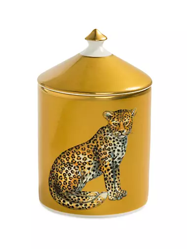 Magnificent Wildlife Leopard Candle with Lid