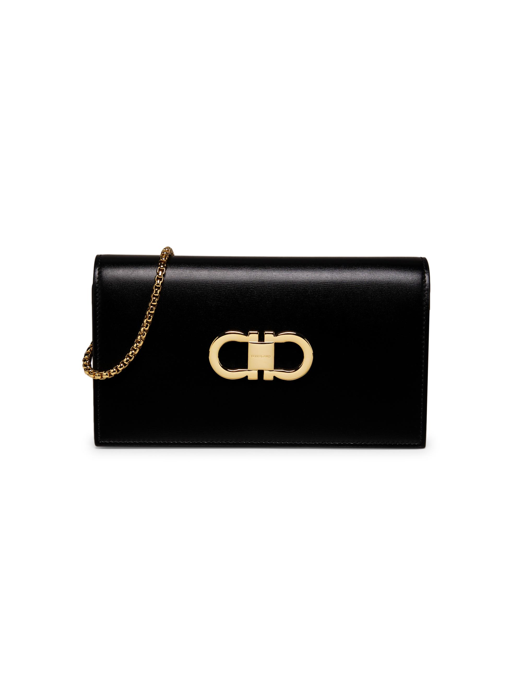 FERRAGAMO Women's Mini Double Gancio Bag - Nero Flame Red