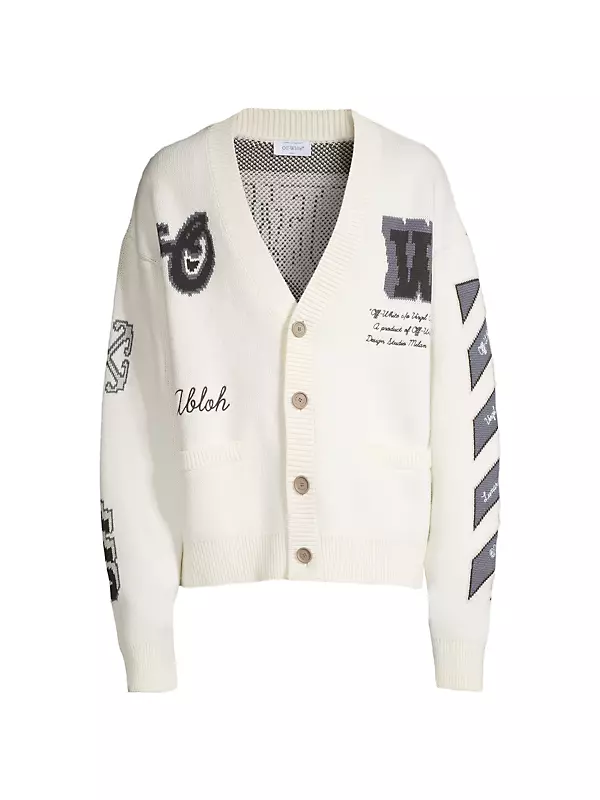 Shop Off-White Moon Varsity Knit Cardigan | Saks Fifth Avenue