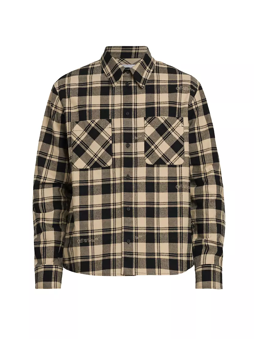 Shop Off-White Checked Flannel Shirt | Saks Fifth Avenue