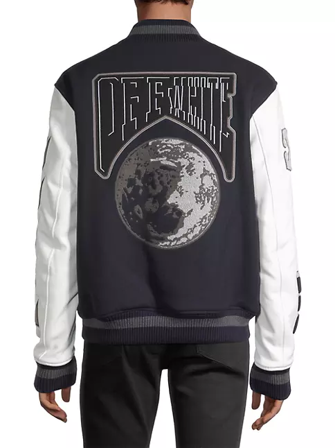 Off-White Moon Leather Varsity Jacket