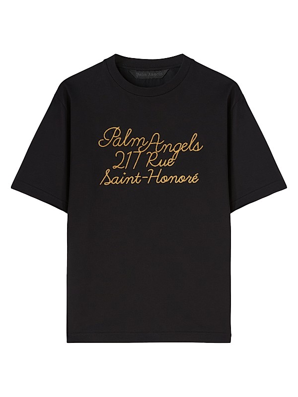 Shop Palm Angels Embroidered Logo Crewneck T-Shirt | Saks Shop Palm Angels Embroidered Logo Crewneck T-Shirt | Saks