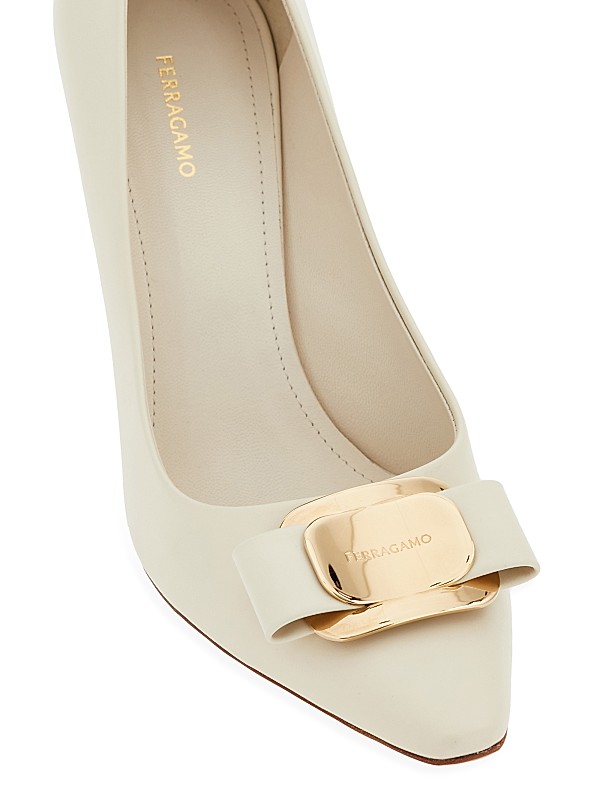 Shop FERRAGAMO Zelma 85MM Vara Bow Leather Pumps | Saks Shop FERRAGAMO Zelma 85MM Vara Bow Leather Pumps | Saks