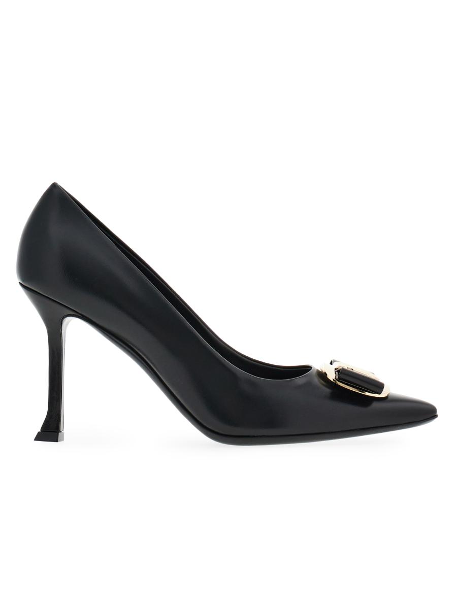 Ferragamo 黒ベルベットミュール 約10cmヒール Ferragamo 黒ベルベットミュール 約10cmヒール