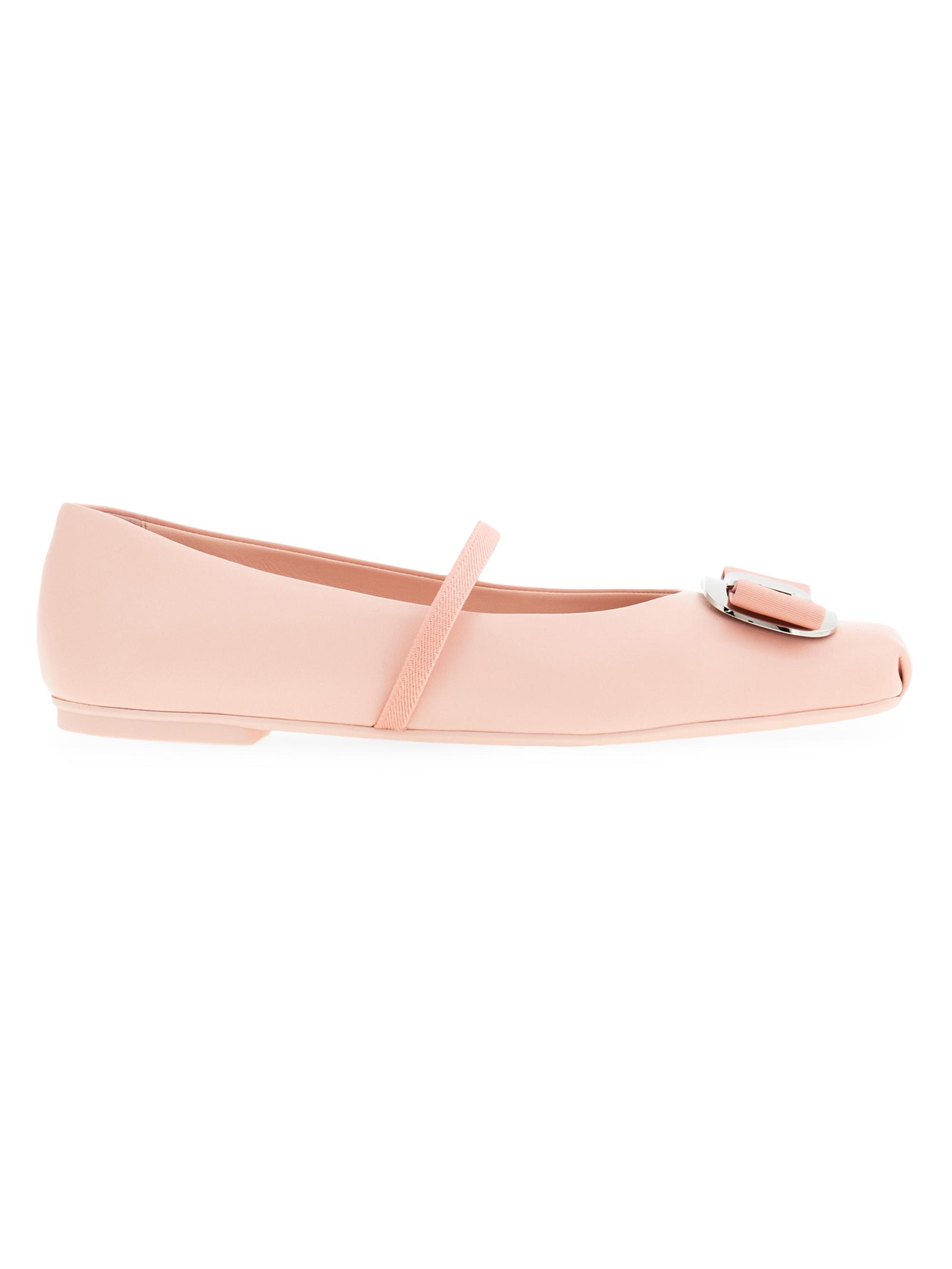 FERRAGAMO Women's Zina Leather Ballet Flats - Pink