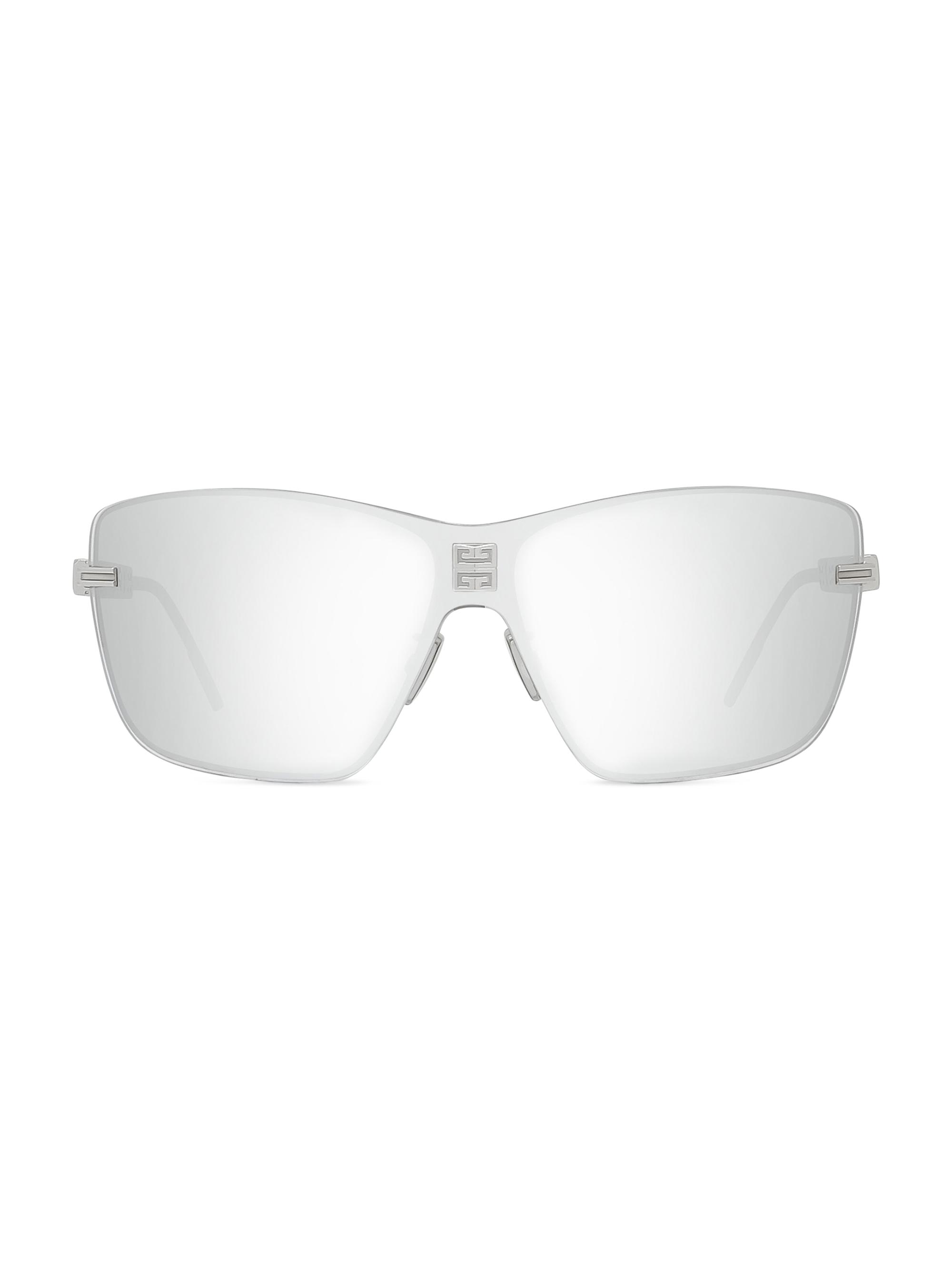 Givenchy Men's 4GEM Rectangular Sunglasses - Shiny Palladium Smoke Mirror