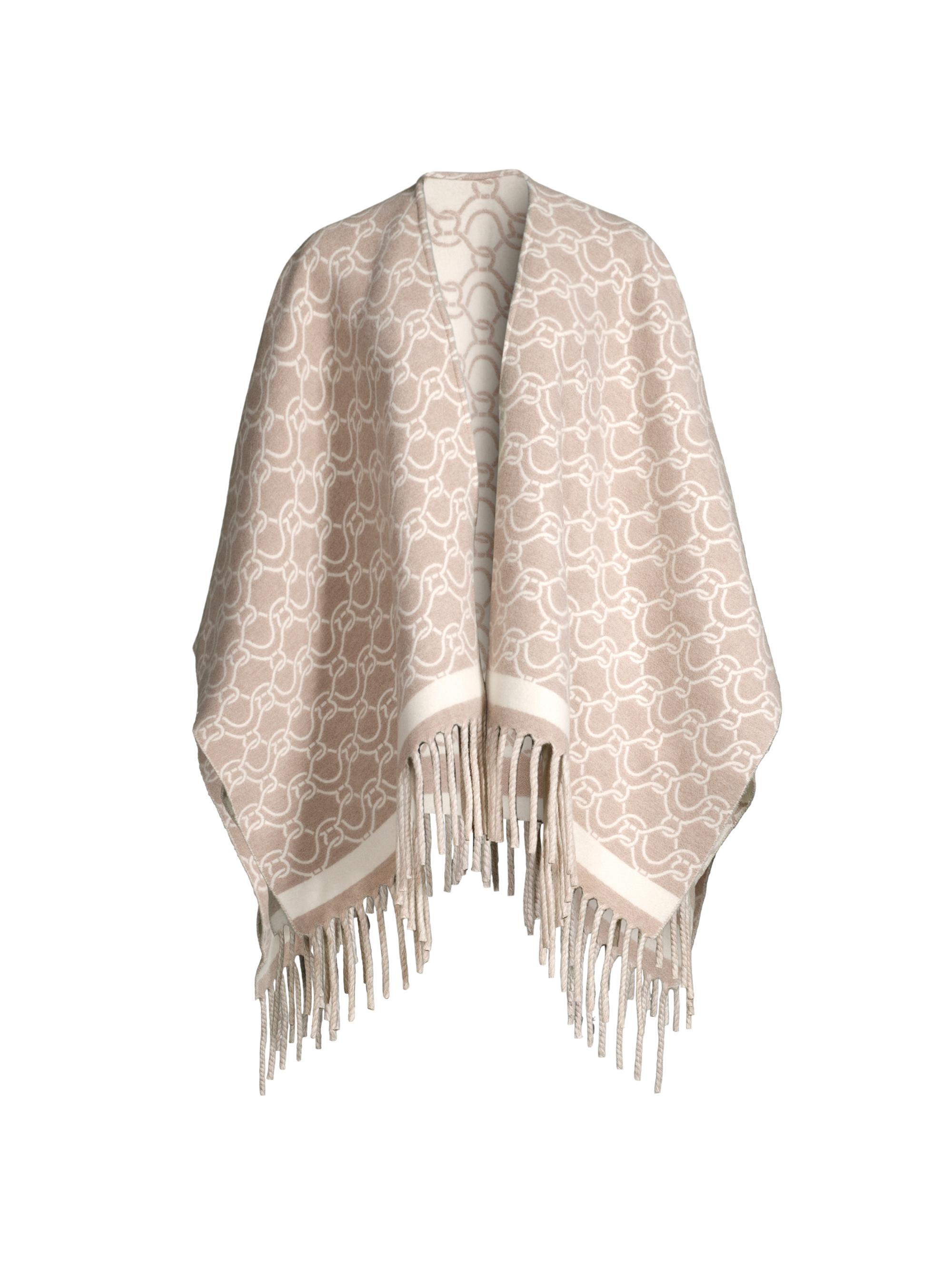 FERRAGAMO Women's Gancini Jacquard Wool Cape - Beige