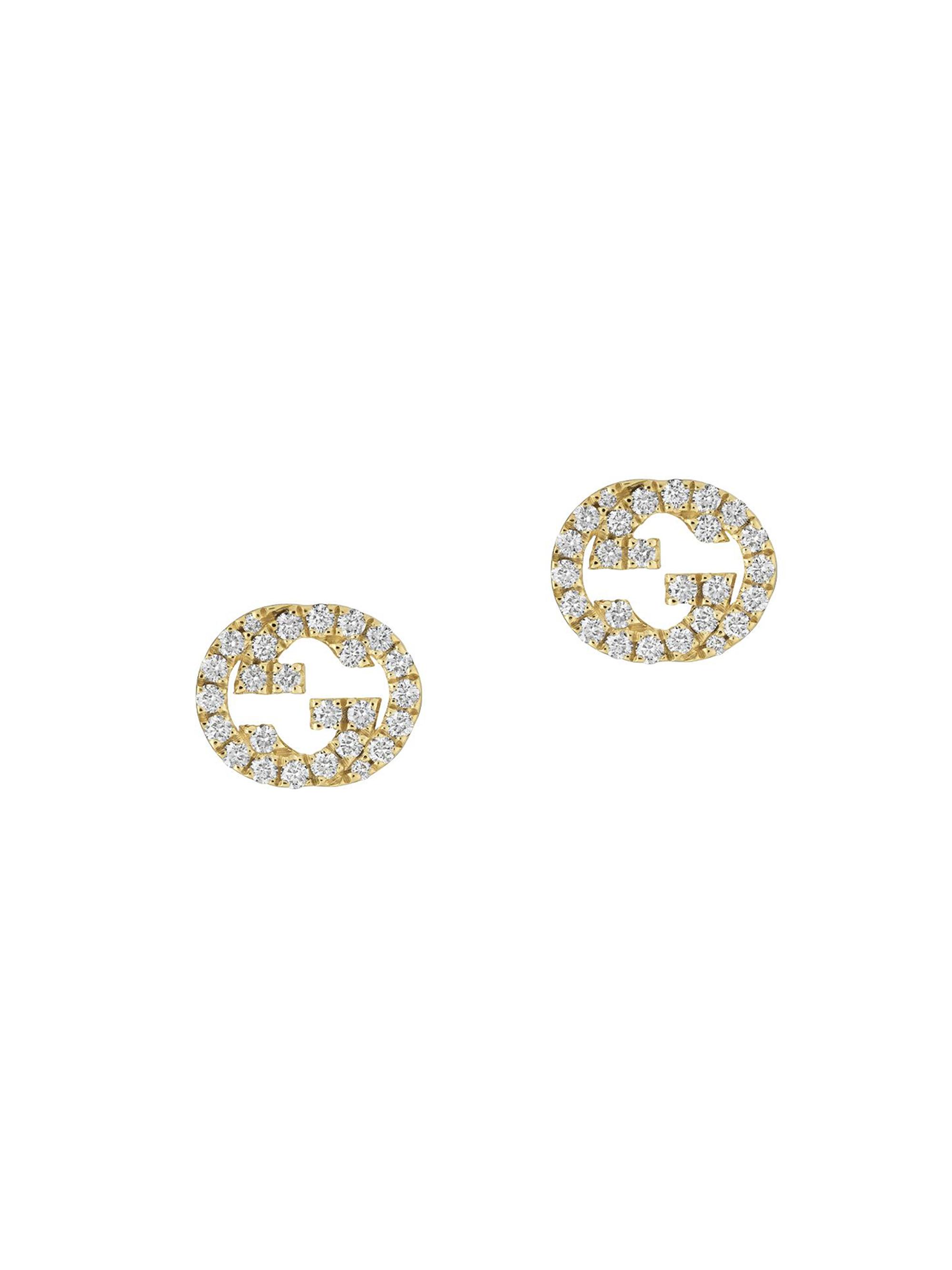 Gucci 18K Yellow Gold Interlocking G Earrings | Saks Fifth Avenue