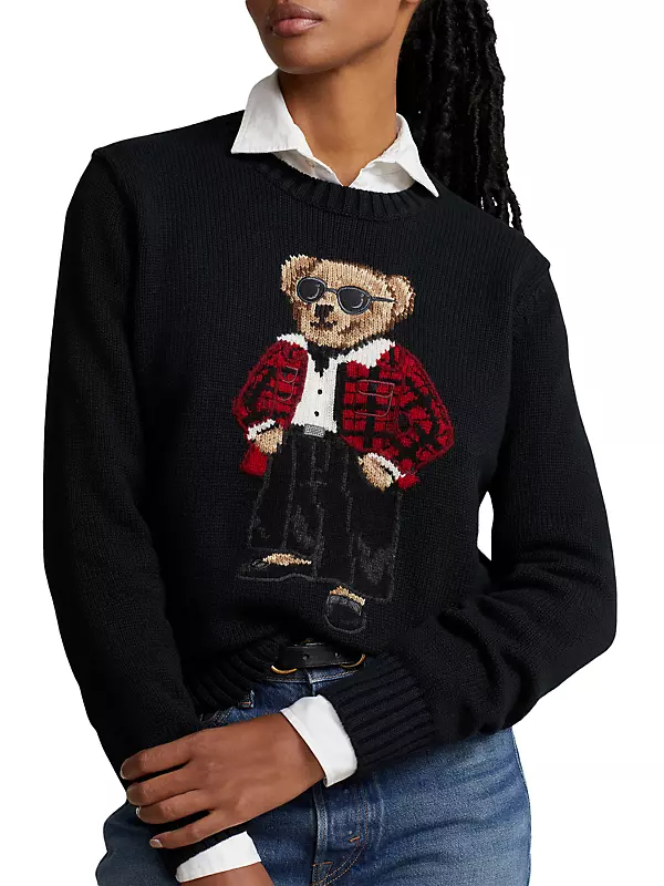 Buy Polo Ralph Lauren Women Brown Polo Bear Cotton-Blend Sweater Online -  861949