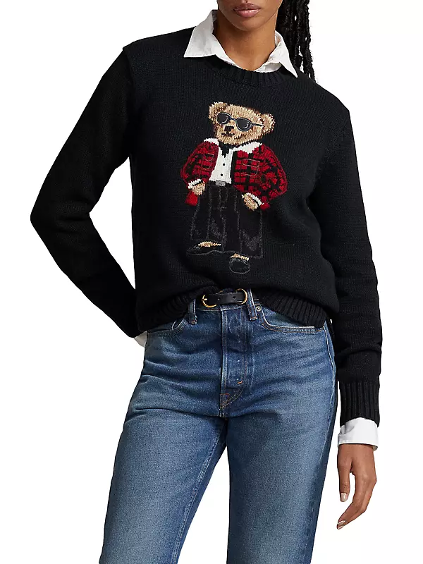 Women's Polo Bear Cotton Sweater by Polo Ralph Lauren