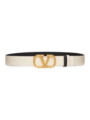 Valentino Garavani Reversible Black & Red VLogo Belt