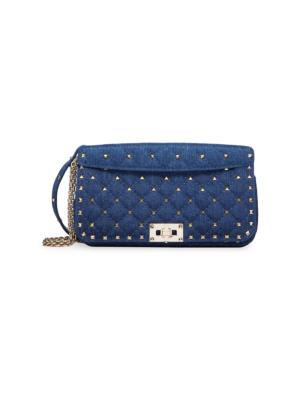 Valentino Garavani Alltime denim shoulder bag - Blue