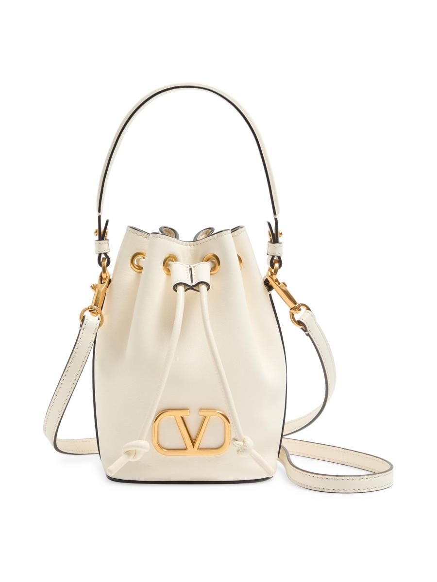 【VALENTINO】V Logo Micro bucket Bag VALENTINO GARAVANI VLOGO mini embellished leather bucket bag