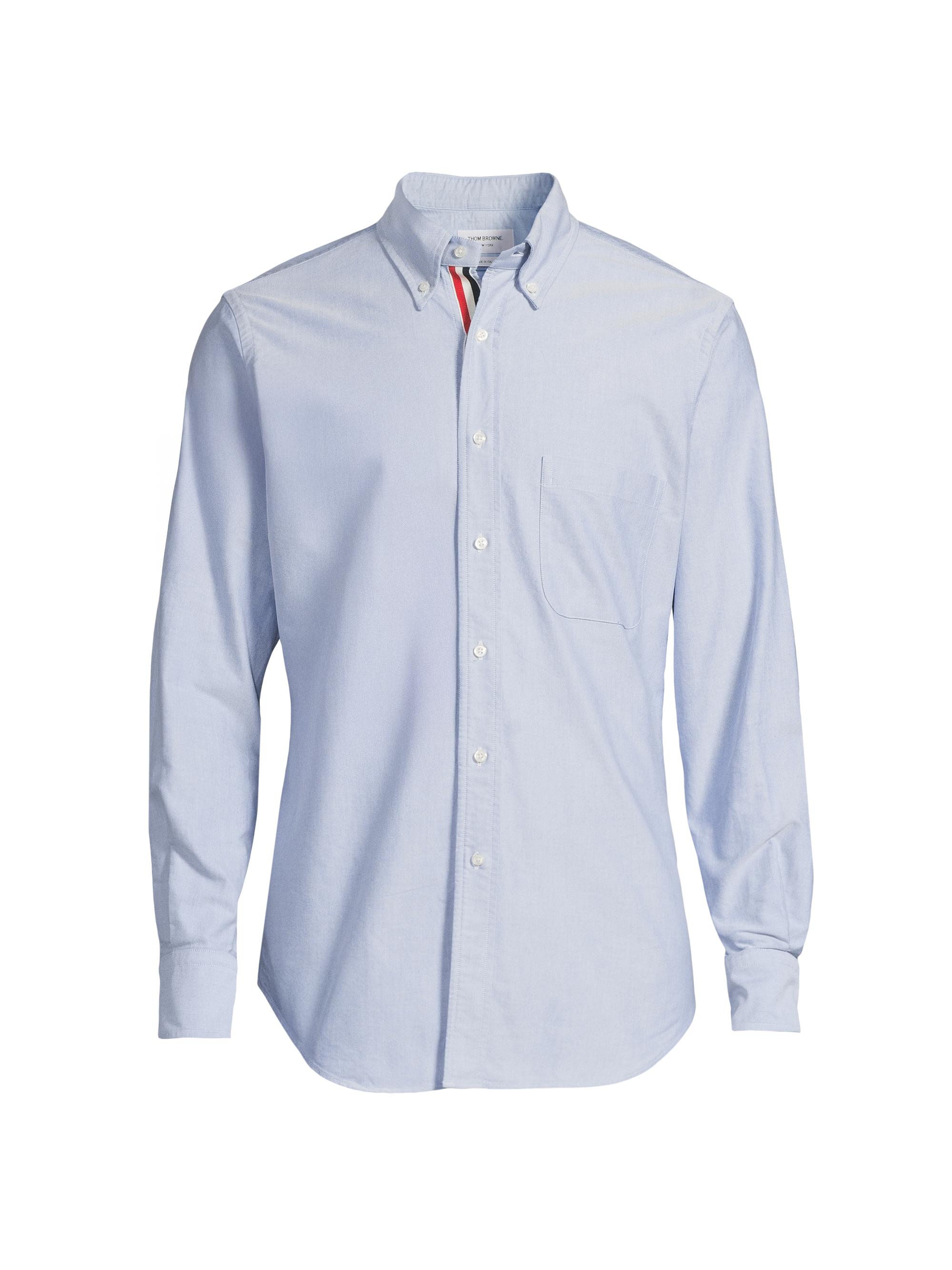 Thom Browne Straight-Fit Button-Down Stripe Long Sleeve Shirt