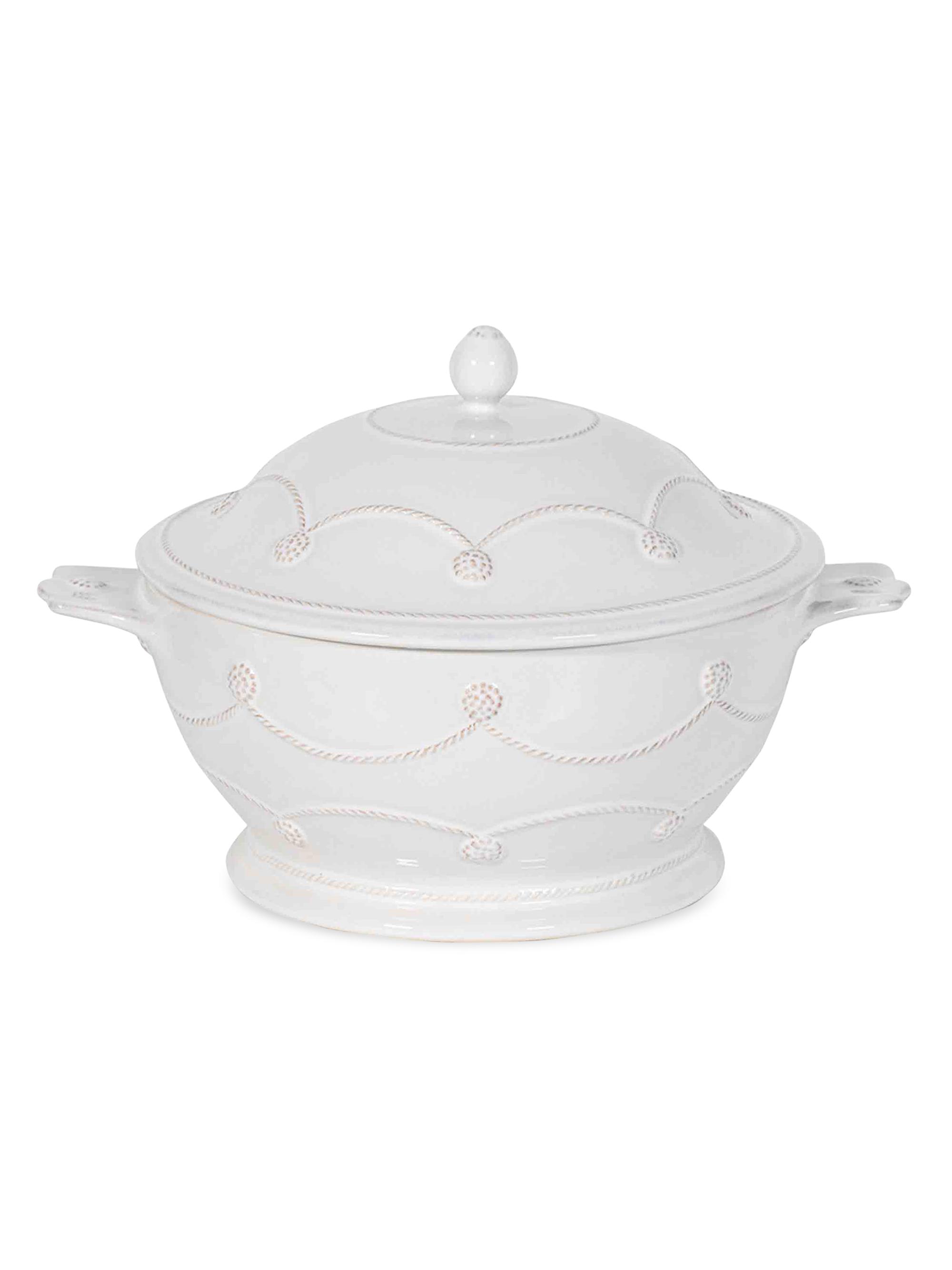 Juliska Berry & Thread Casserole With Lid - White Wash