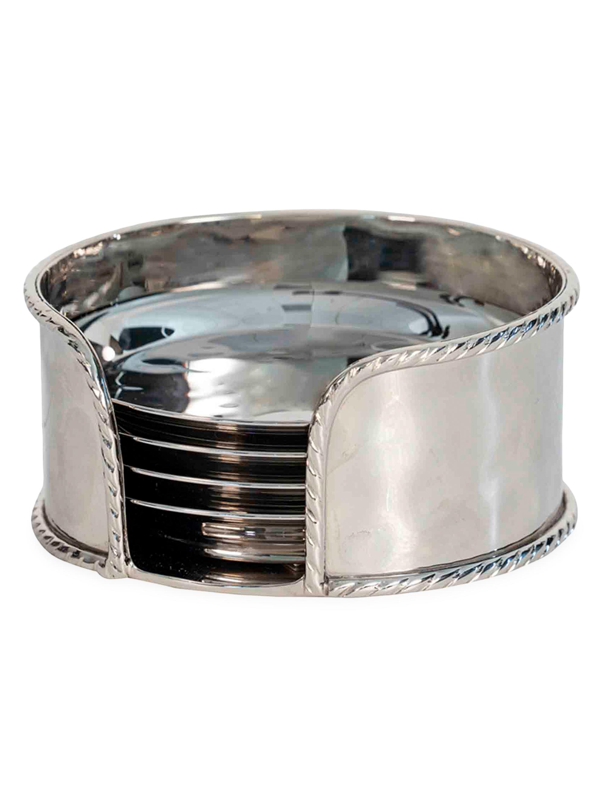 Juliska Graham 4-Piece Coaster Set - Silver