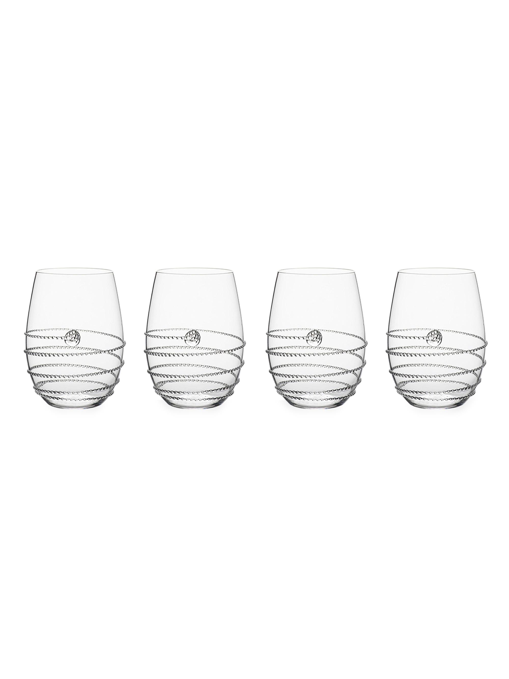 Juliska Amalia 4-Piece Stemless White Wine Glass Set - Clear