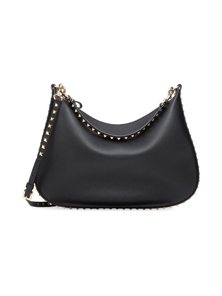 Valentino Garavani Rockstud Hobo Bag in Grainy Calfskin