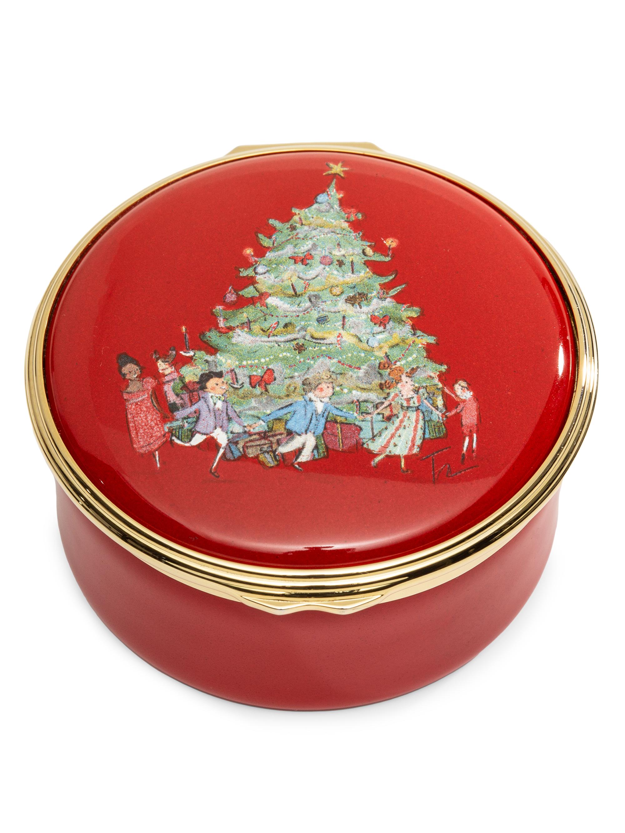 Halcyon Days Nutcracker Tree Scene'O Tannenbaum'Enamel Music Box