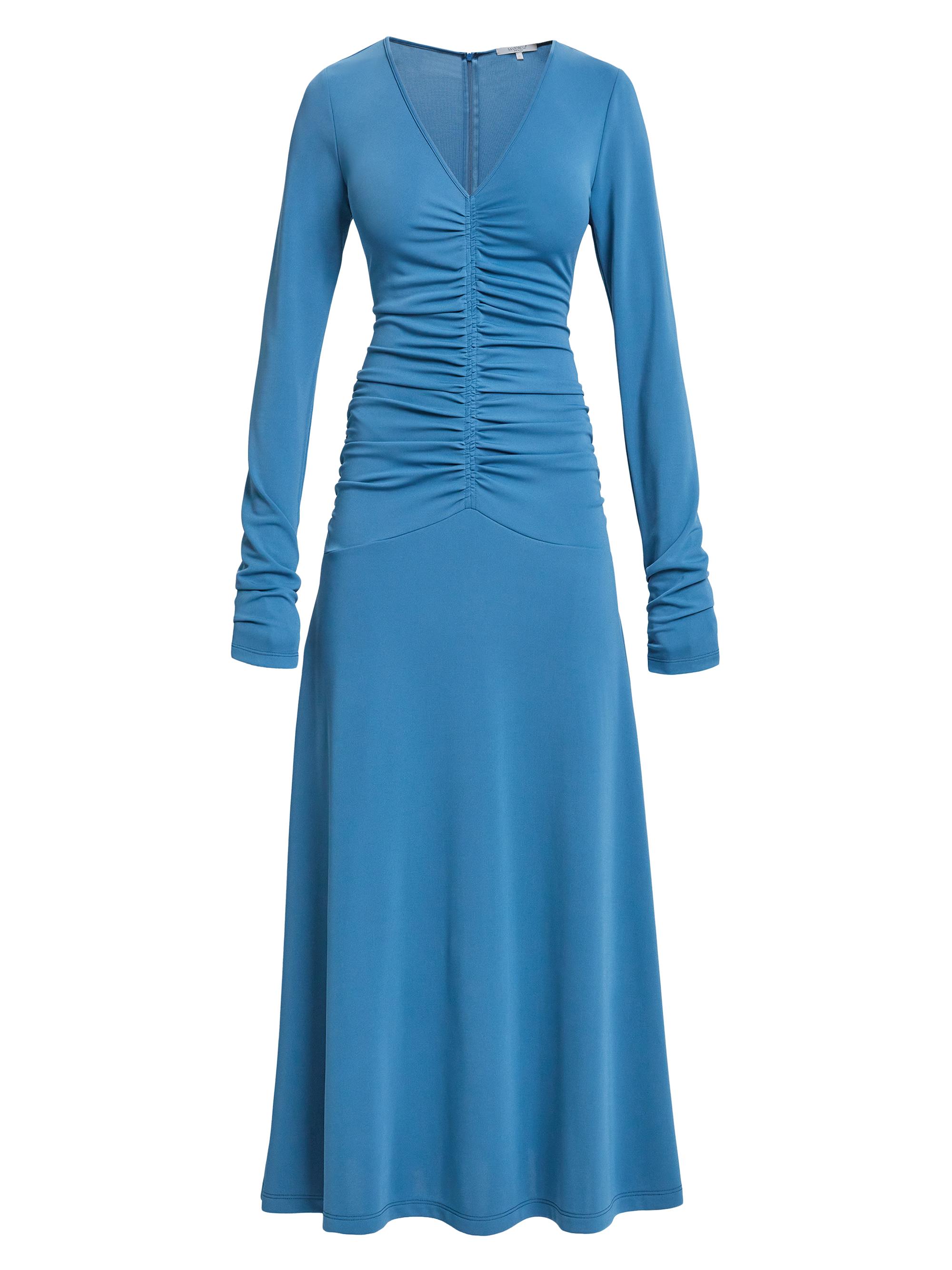 Santorelli Women's Amelie Ruched Long-Sleeve Midi-Dress - Ocean