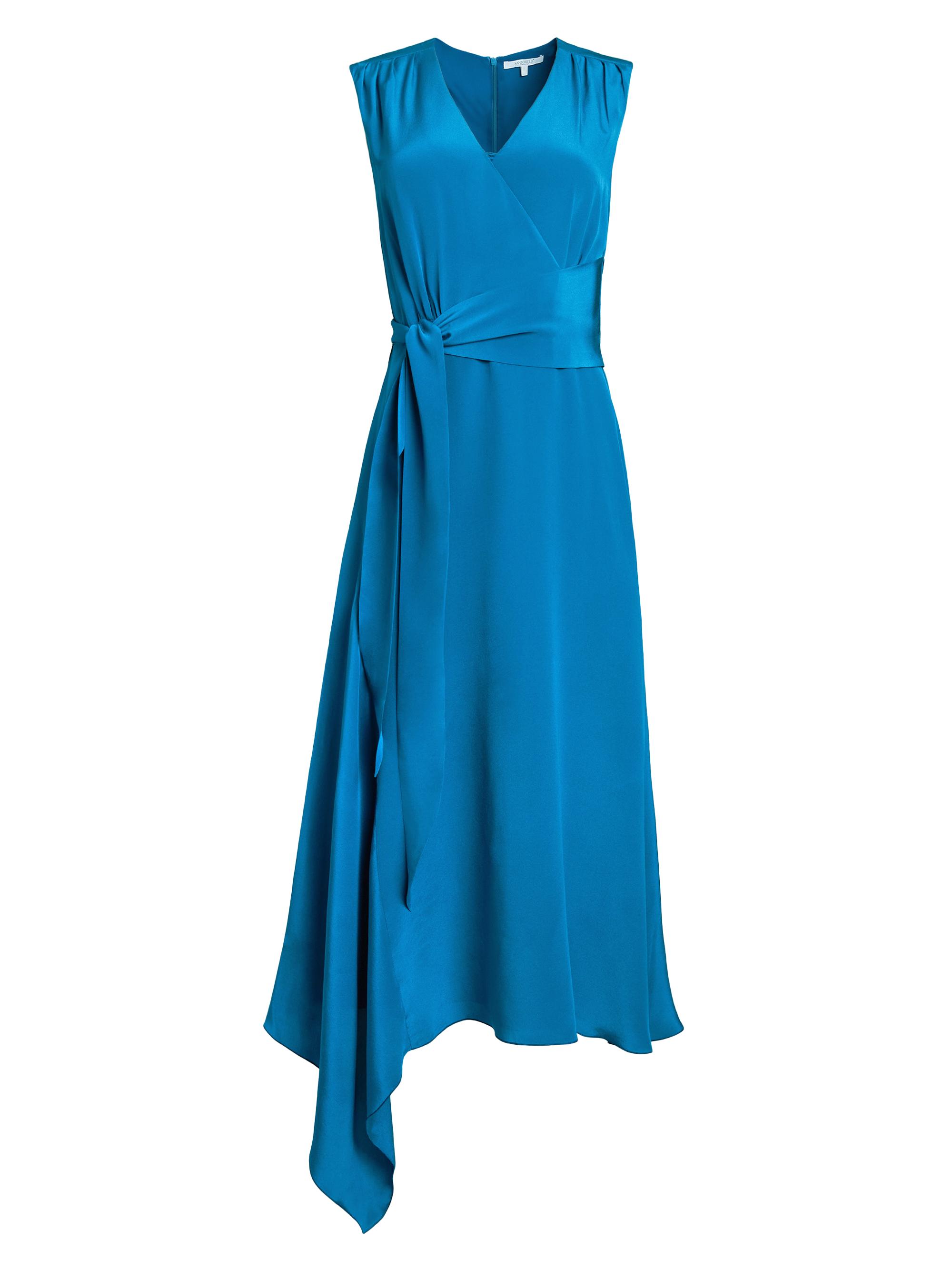 Santorelli Women's Velia Asymmetric Silk Midi-Dress - Ocean