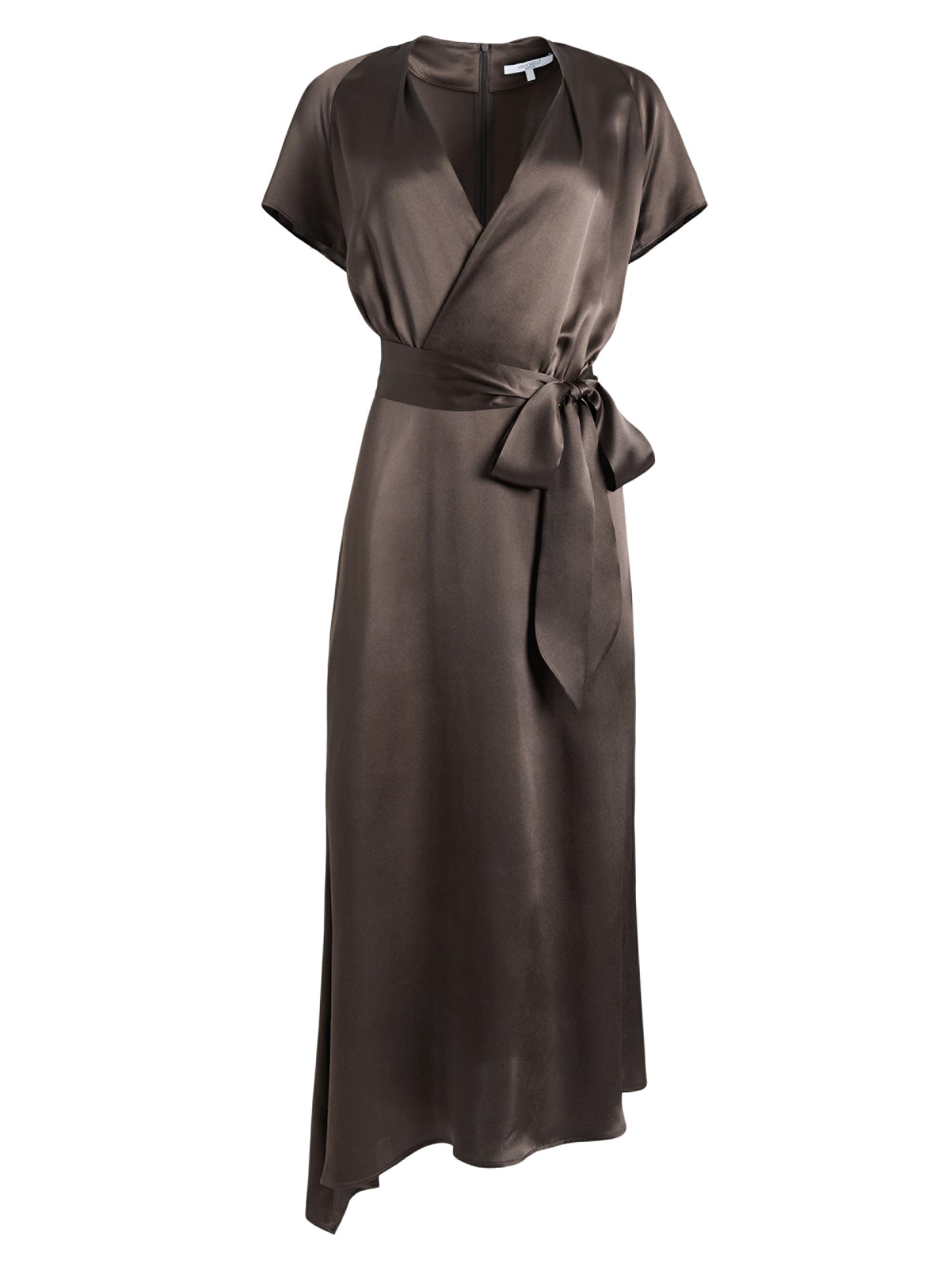 Santorelli Women's Silk Charmeuse Midi-Dress - Cocoa