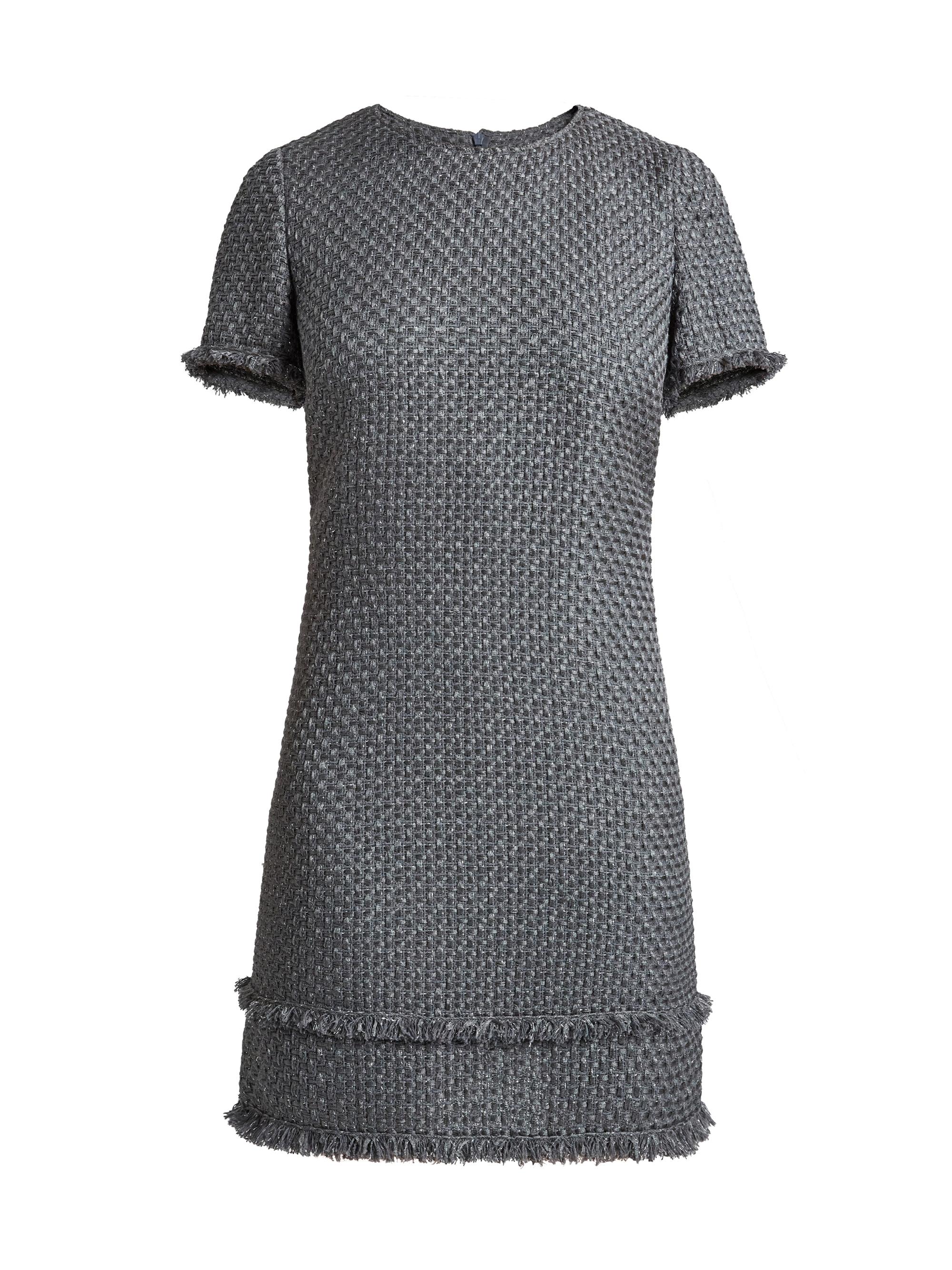 Santorelli Women's Tweed Short-Sleeve Shift Dress - Anthracite