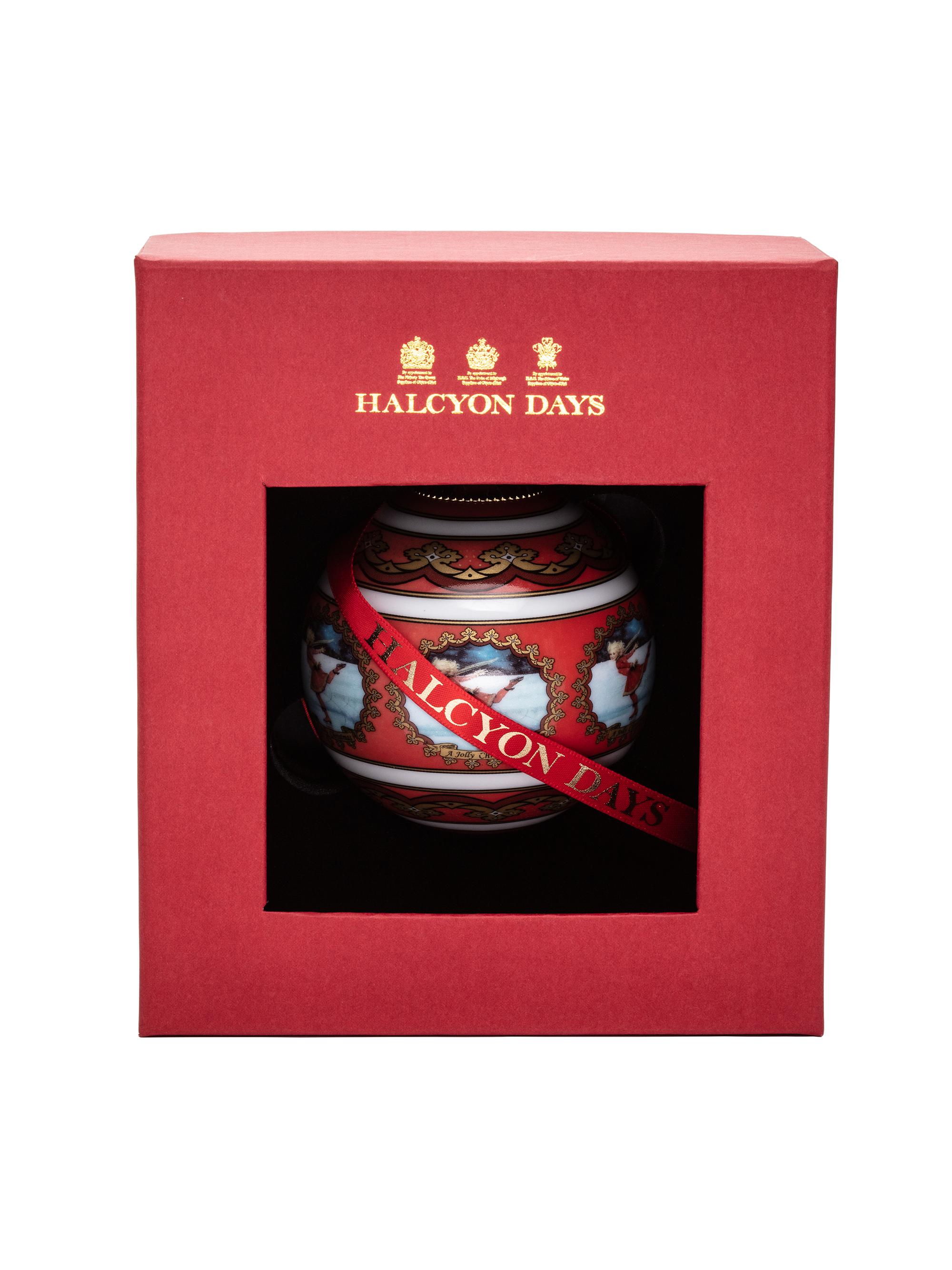 Halcyon Days Seasonal Ice Skating Ornament - Red