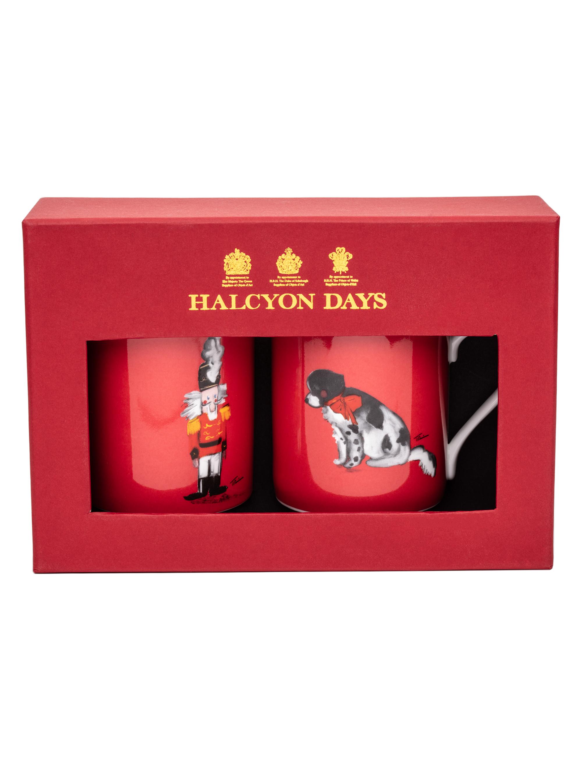 Halcyon Days Seasonal Spotty Dog & Nutcracker 2-Piece Mug Set - Red