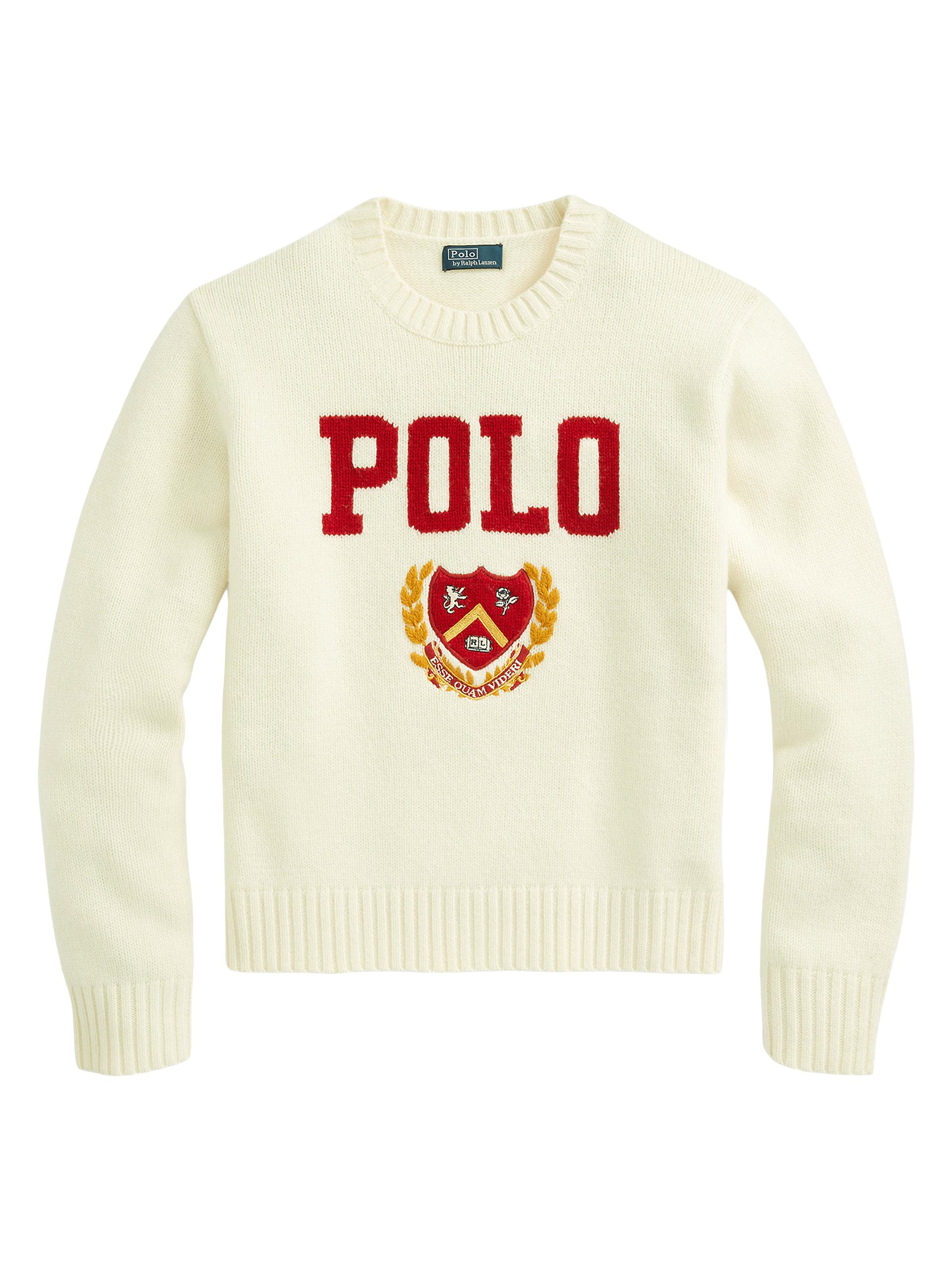 Polo Ralph Lauren Women's Logo & Crest Wool Sweater - Cream