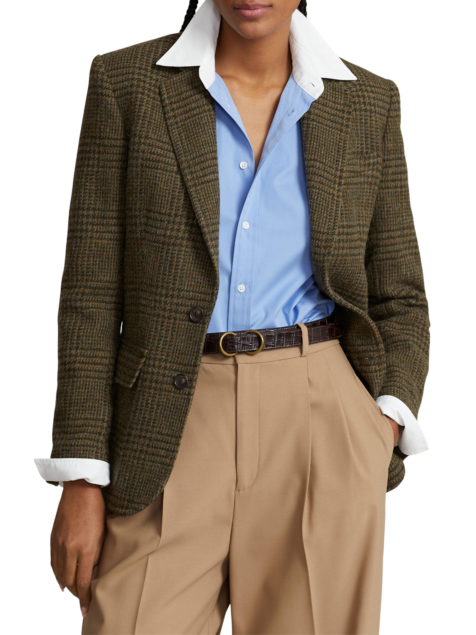 Polo Ralph Lauren Plaid Wool-Alpaca Single-Breasted Blazer Saks