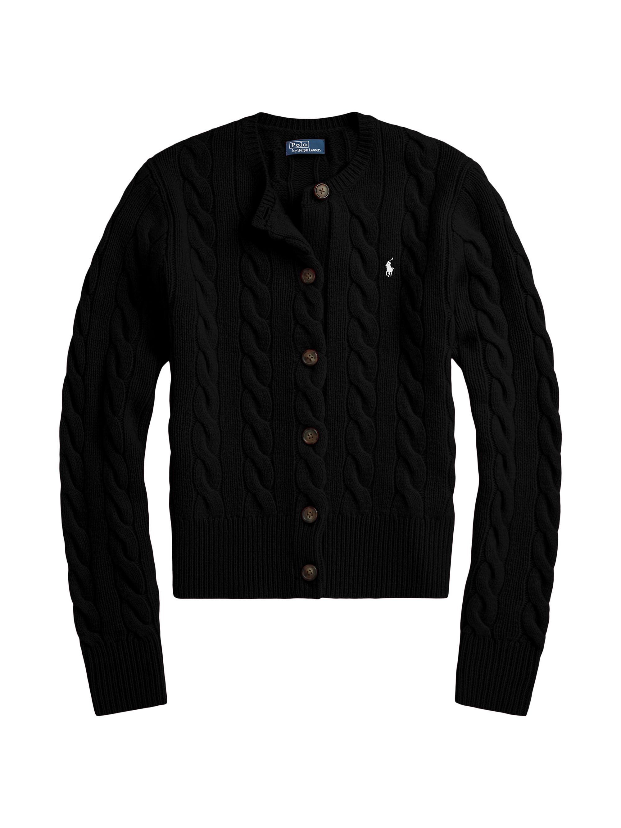 Polo Ralph Lauren Women's Cable-Knit Wool & Cashmere Cardigan - Polo Black