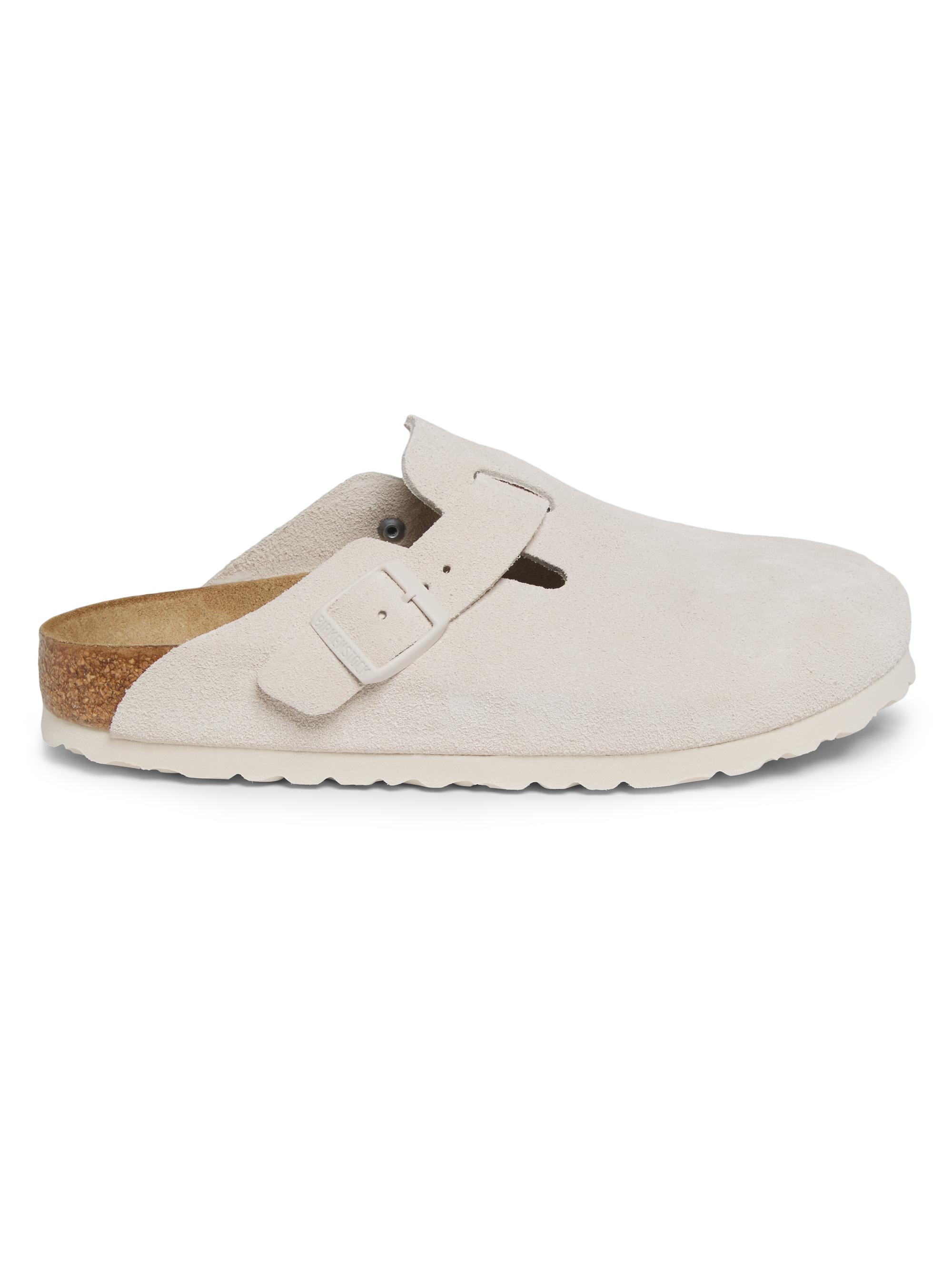 Birkenstock Women's Boston Suede Clogs - Antique White