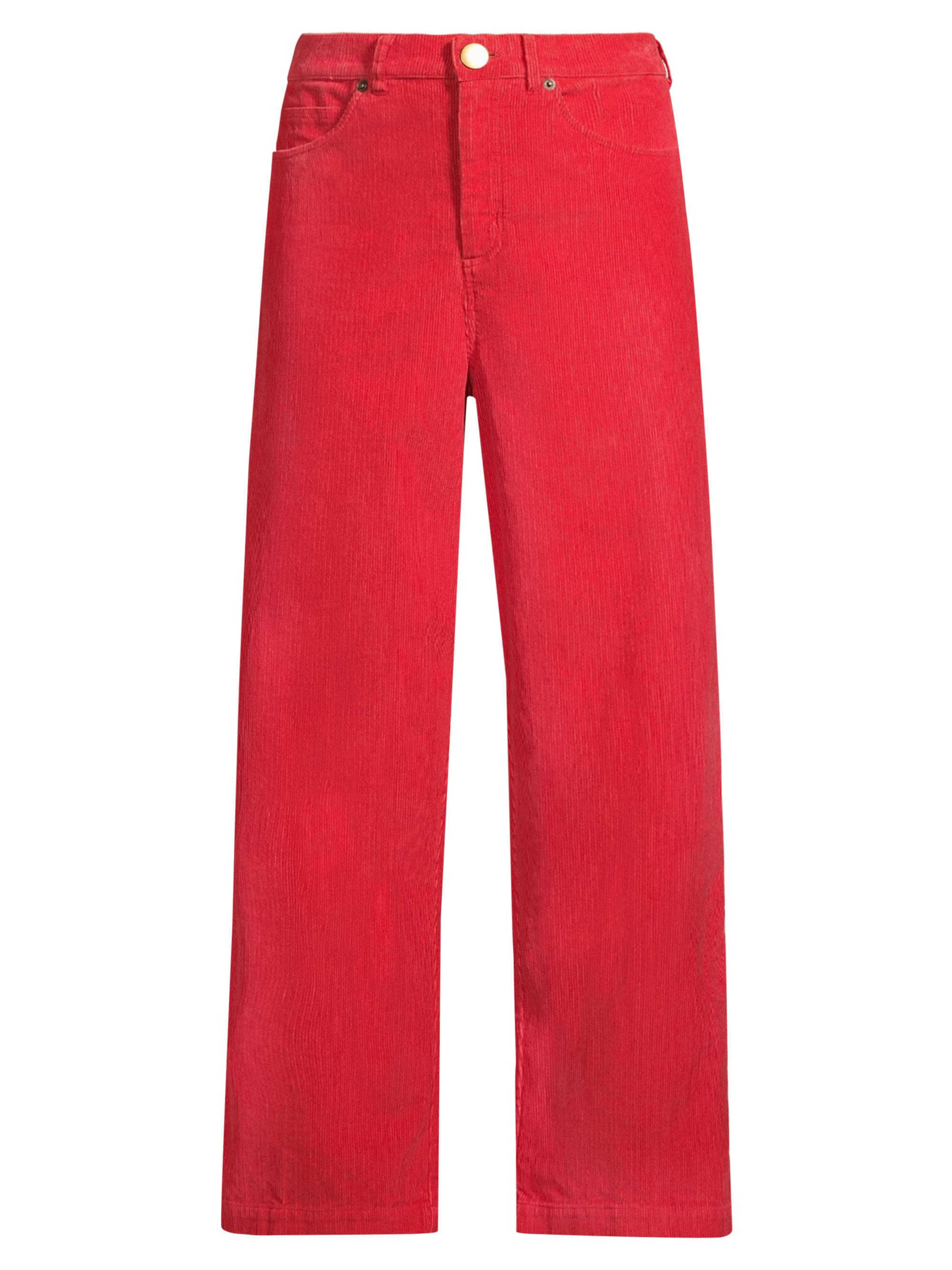 Frances Valentine Women's Jane Corduroy Straight-Leg Pants - Coral