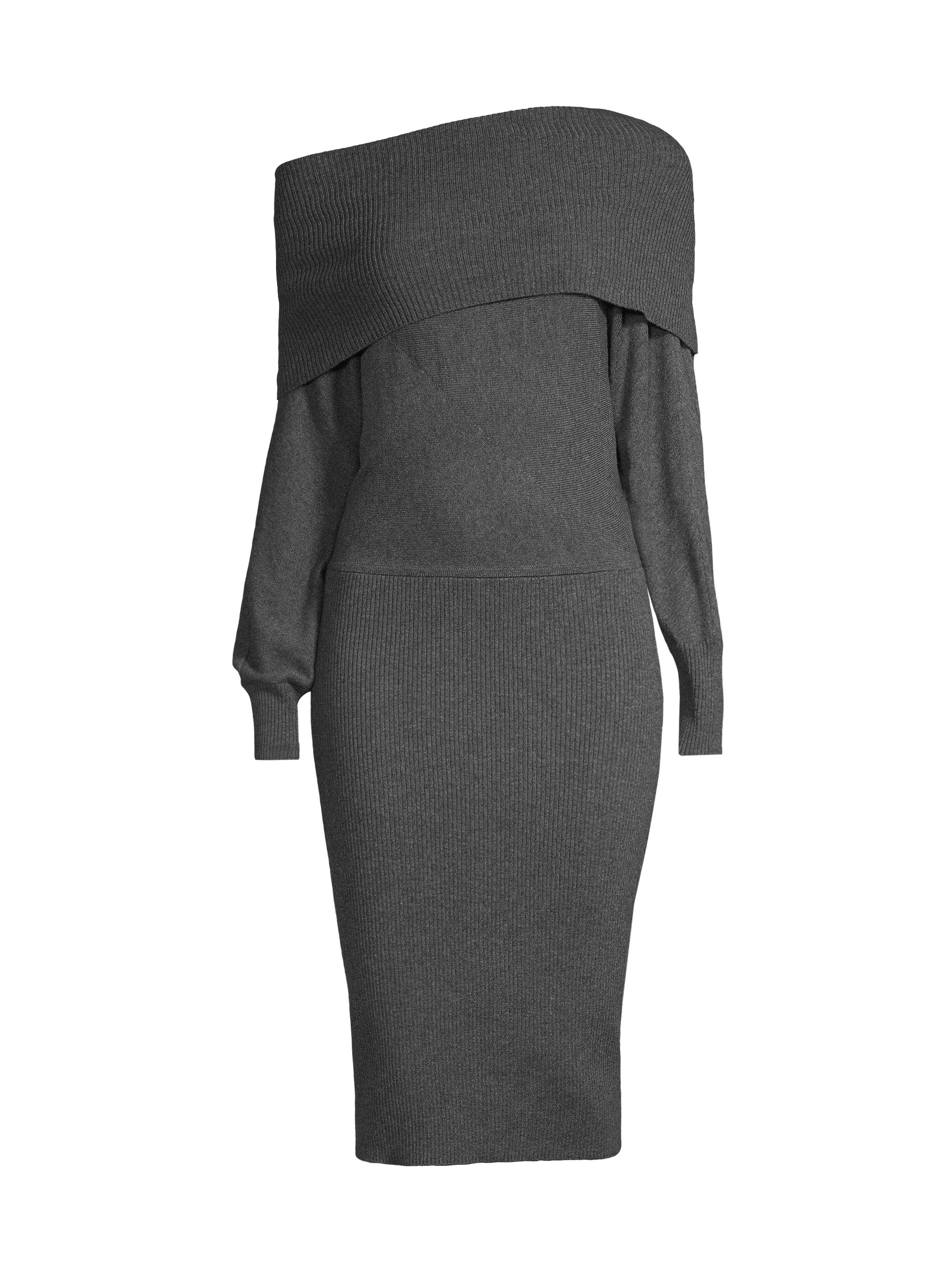 Donna Karan New York Women's Vintage Glam Cowlneck Dress - Grey
