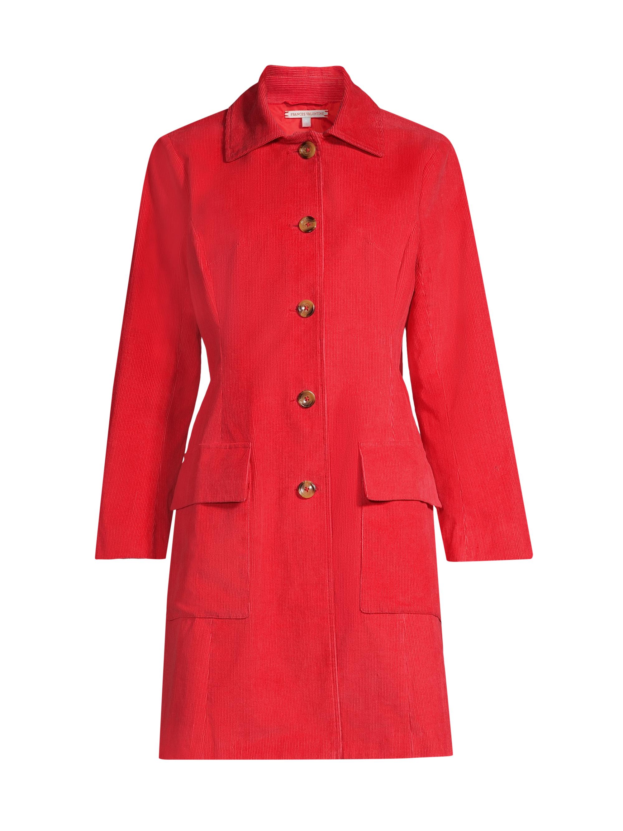 Frances Valentine Women's Barn Corduroy Tailored Jacket - Coral