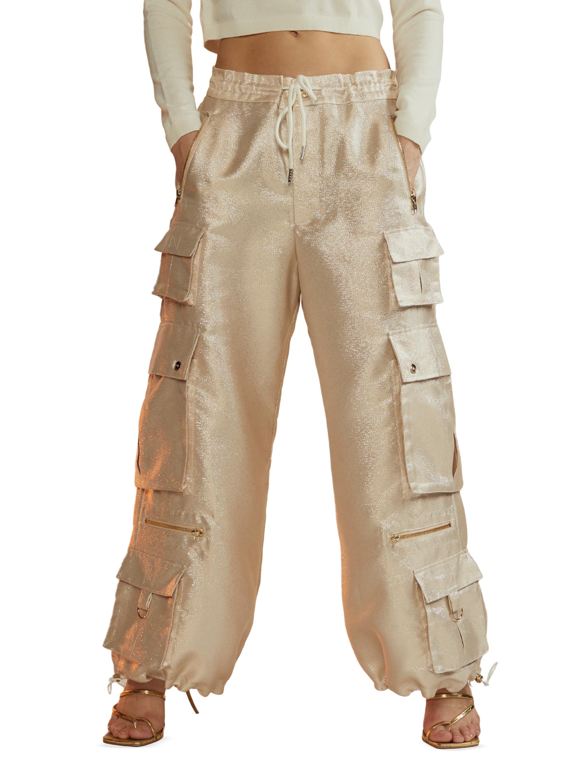 Cynthia Rowley Women's Metallic Twill Cargo Pants - Rose Gold