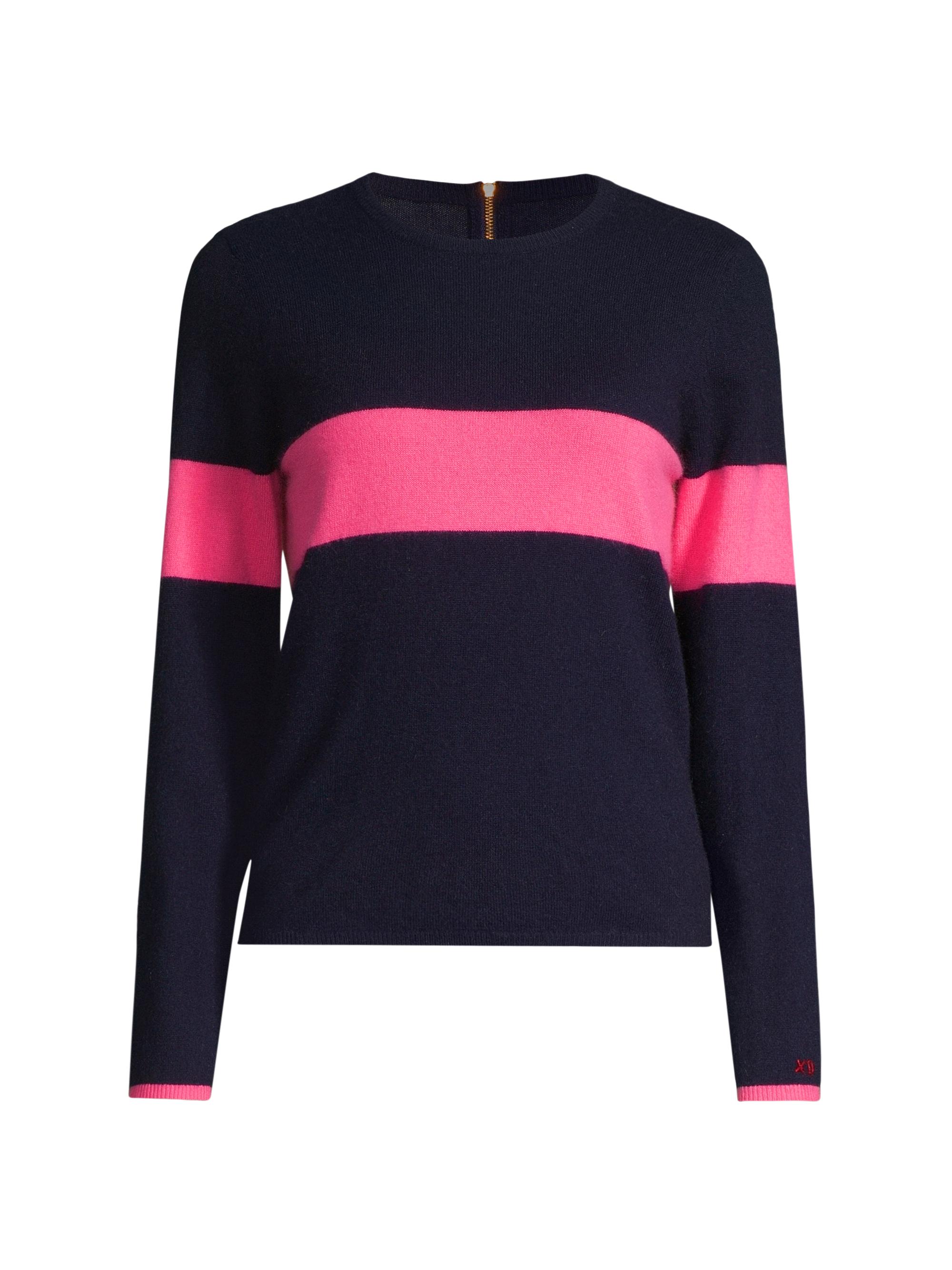 Frances Valentine Women's Spencer Colorblock Crewneck Top - Navy Pink