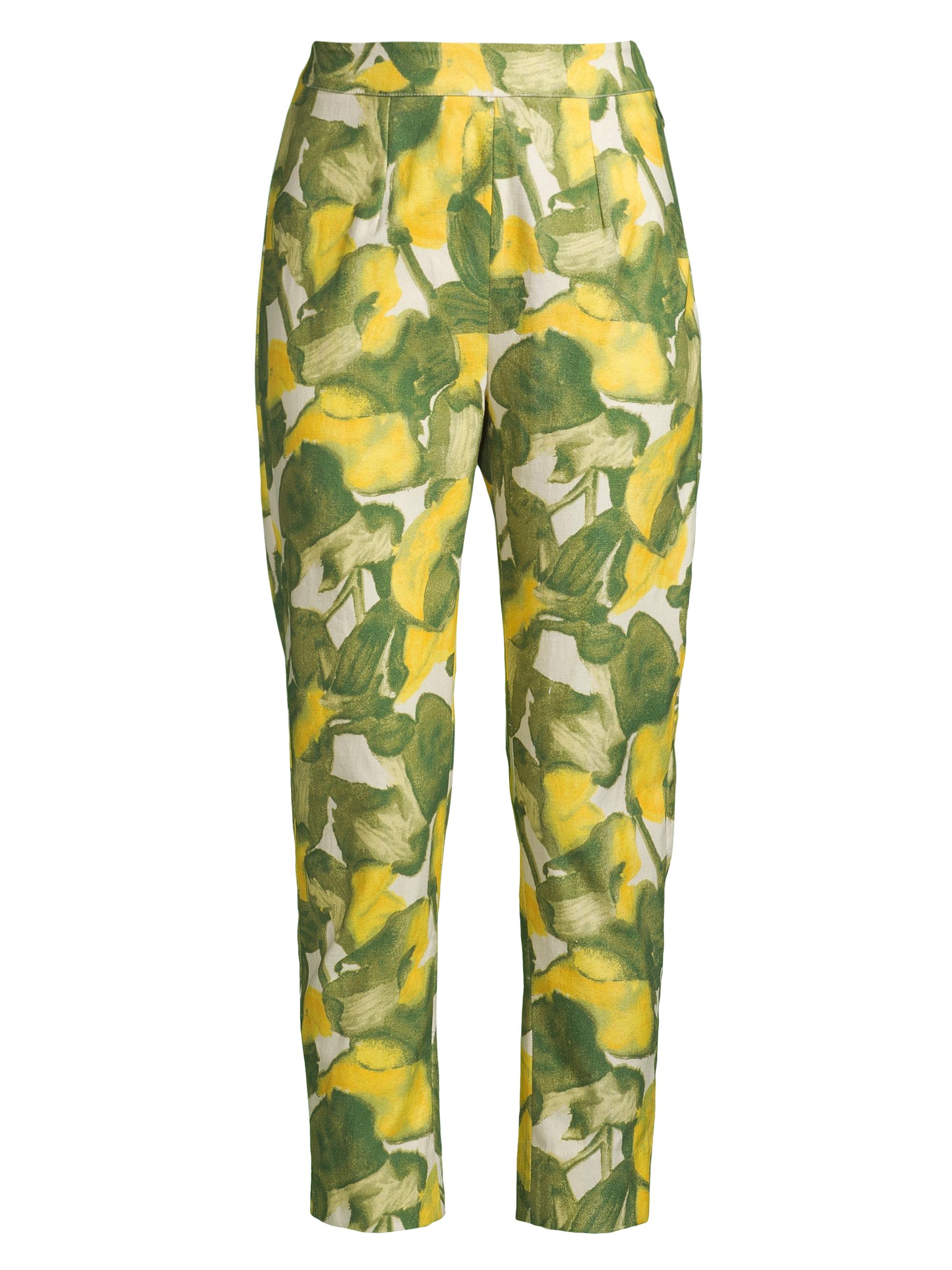 Frances Valentine Women's Lucy Pear Blossom Cigarette Pants - Yellow Green