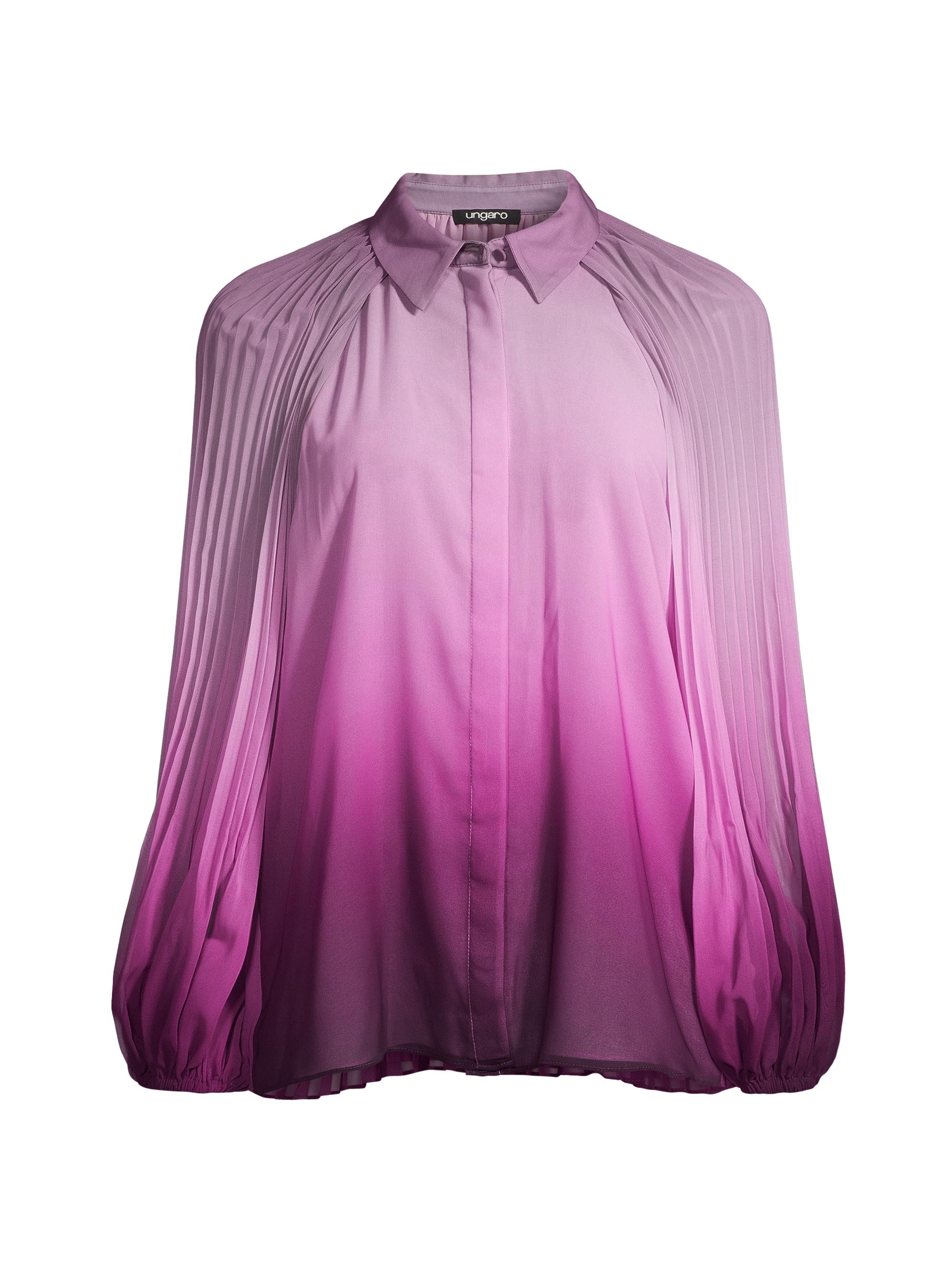 Ungaro Women's Julia Pleated Ombré Blouse - Violet Multi