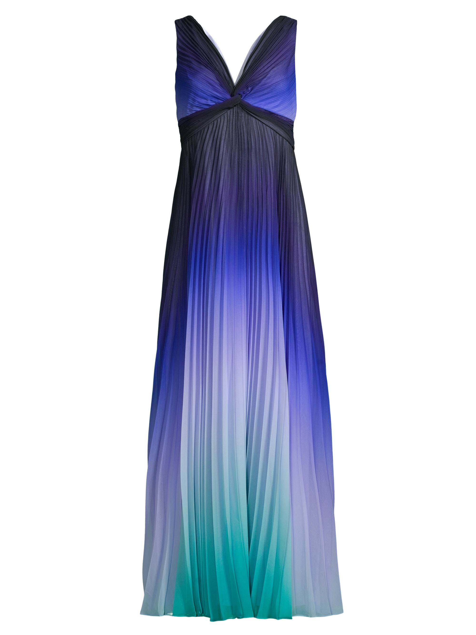 Ungaro Women's Emme Ombré Plissé Maxi Dress - Blue Multi