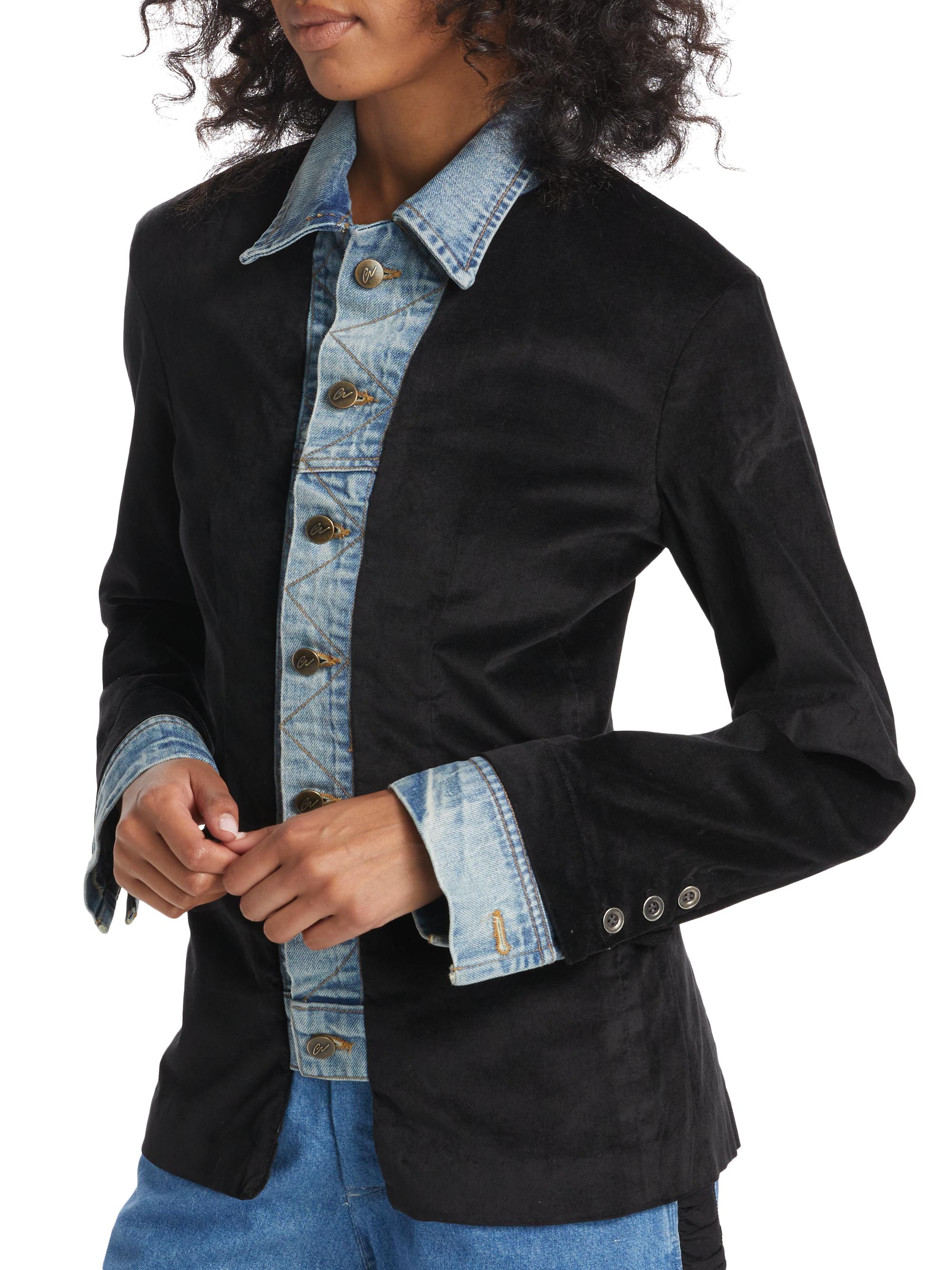 Greg Lauren Mixed Media Velvet Trucker Jacket | Saks Fifth Avenue