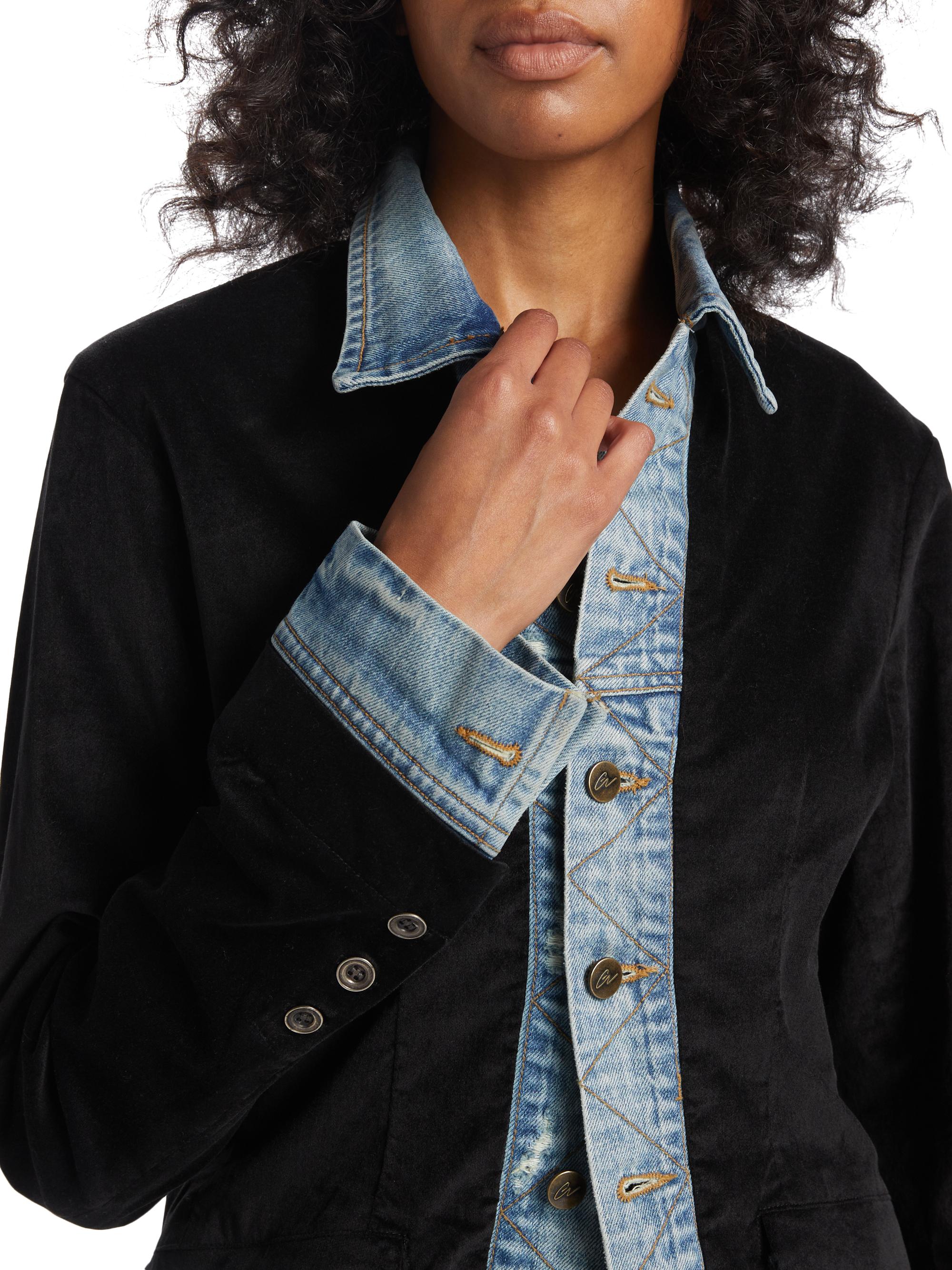 Greg Lauren Mixed Media Velvet Trucker Jacket | Saks Fifth Avenue