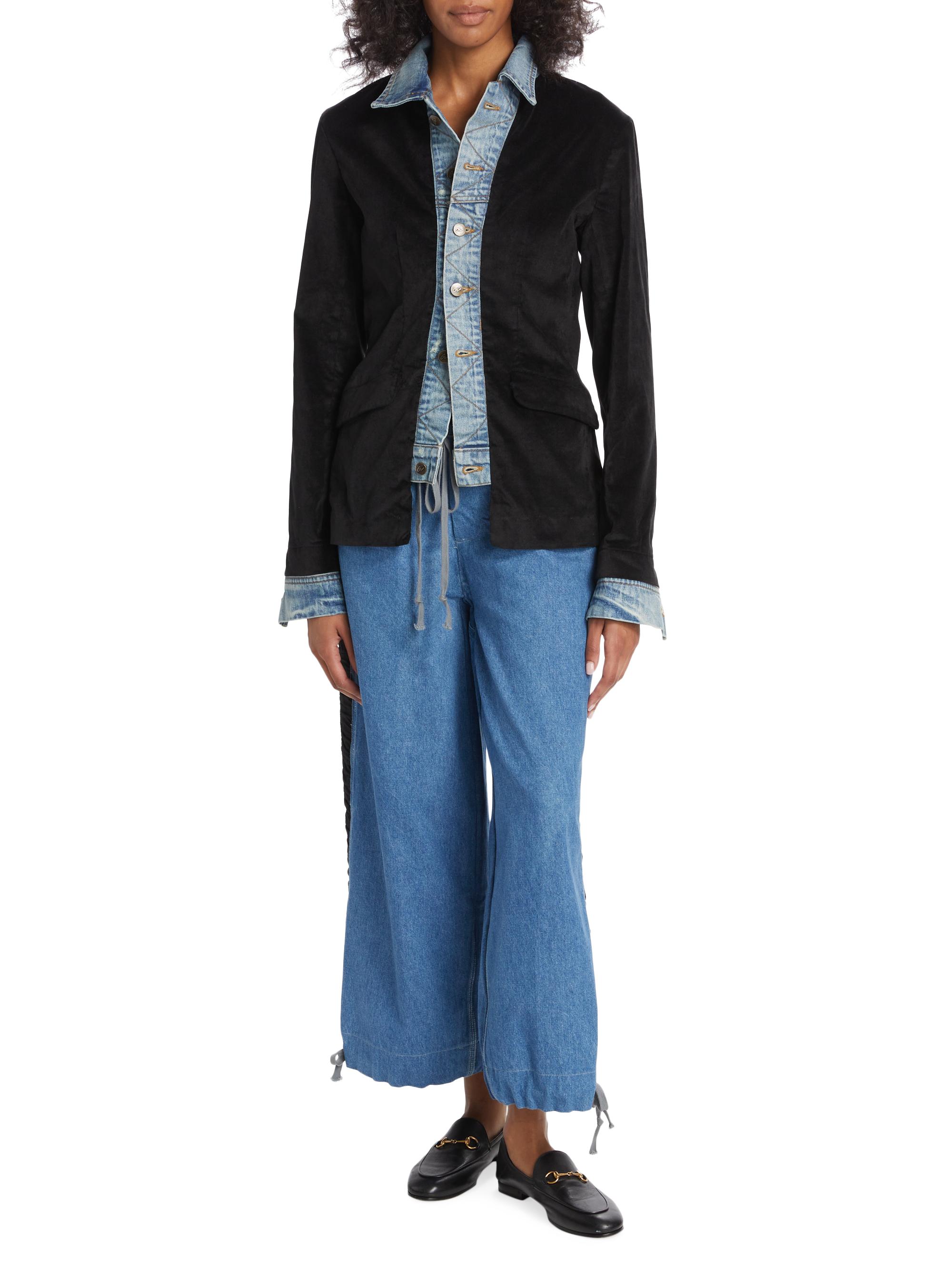 Greg Lauren Mixed Media Velvet Trucker Jacket | Saks Fifth Avenue