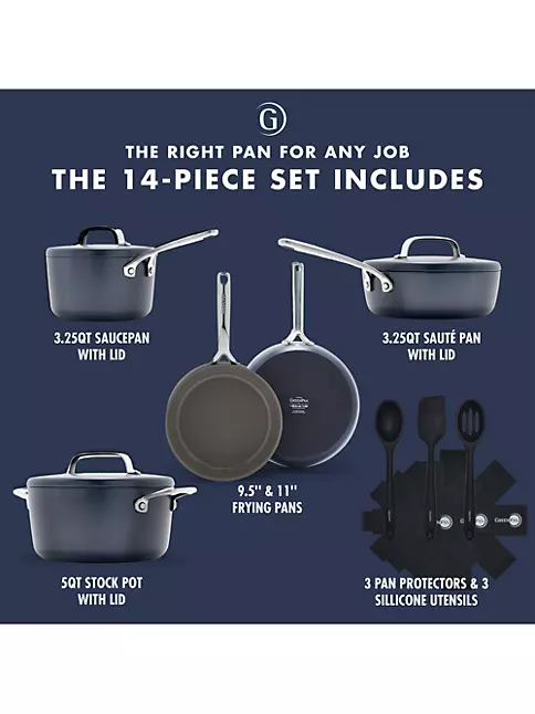 GreenPan GP5 14 Piece Cookware Set - Black