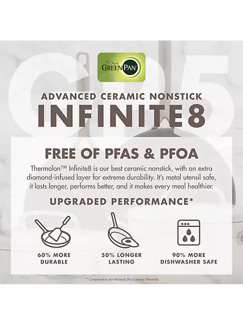 GreenPan GP5 Ceramic Nonstick 2-Piece Frypan Set - Cream