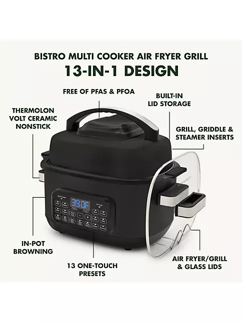 GreenPan Bistro Electrics 13-in-1 Multi Cooker Air Fryer Grill - Matte Black