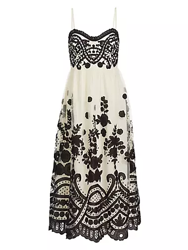 Dana Slatkin Christian Dior Cutout Long Sleeve Maxi Dress Black Floral Print Silk Size US 4