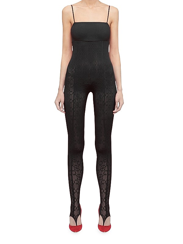 Shop Wolford SIMKHAI x Wolford Semi-Sheer Logo Jumpsuit Shop Wolford SIMKHAI x Wolford Semi-Sheer Logo Jumpsuit