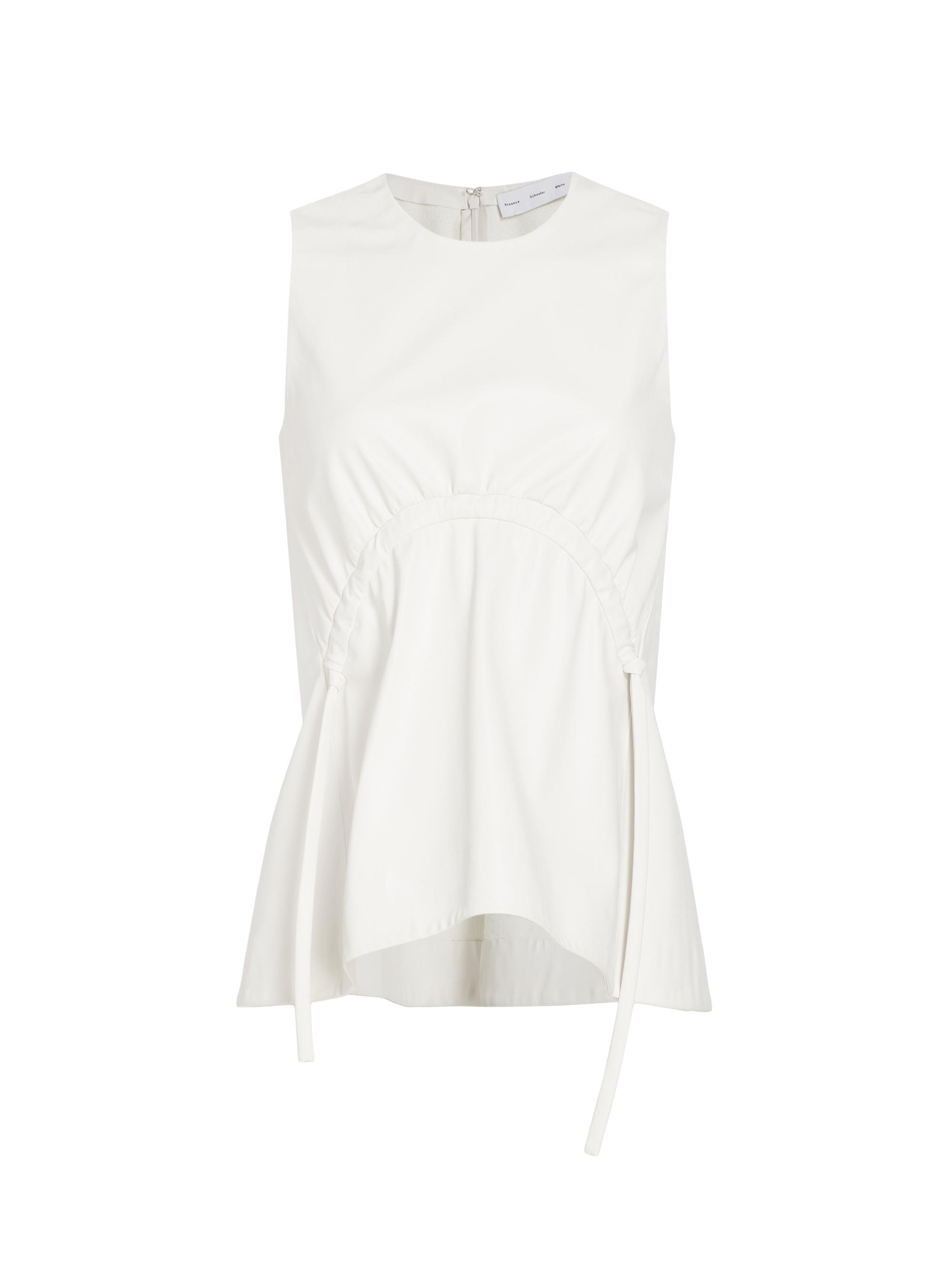Proenza Schouler White Label Women's Faux Leather Gathered Cord Top - Off White